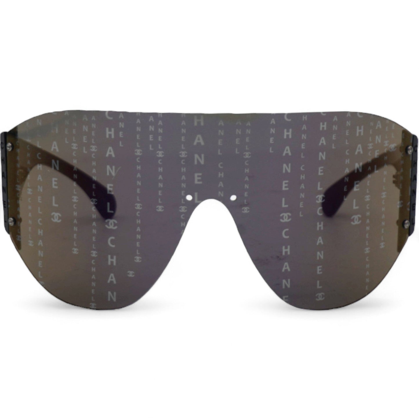 Chanel Acetate Shield Runway Sunglasses Black