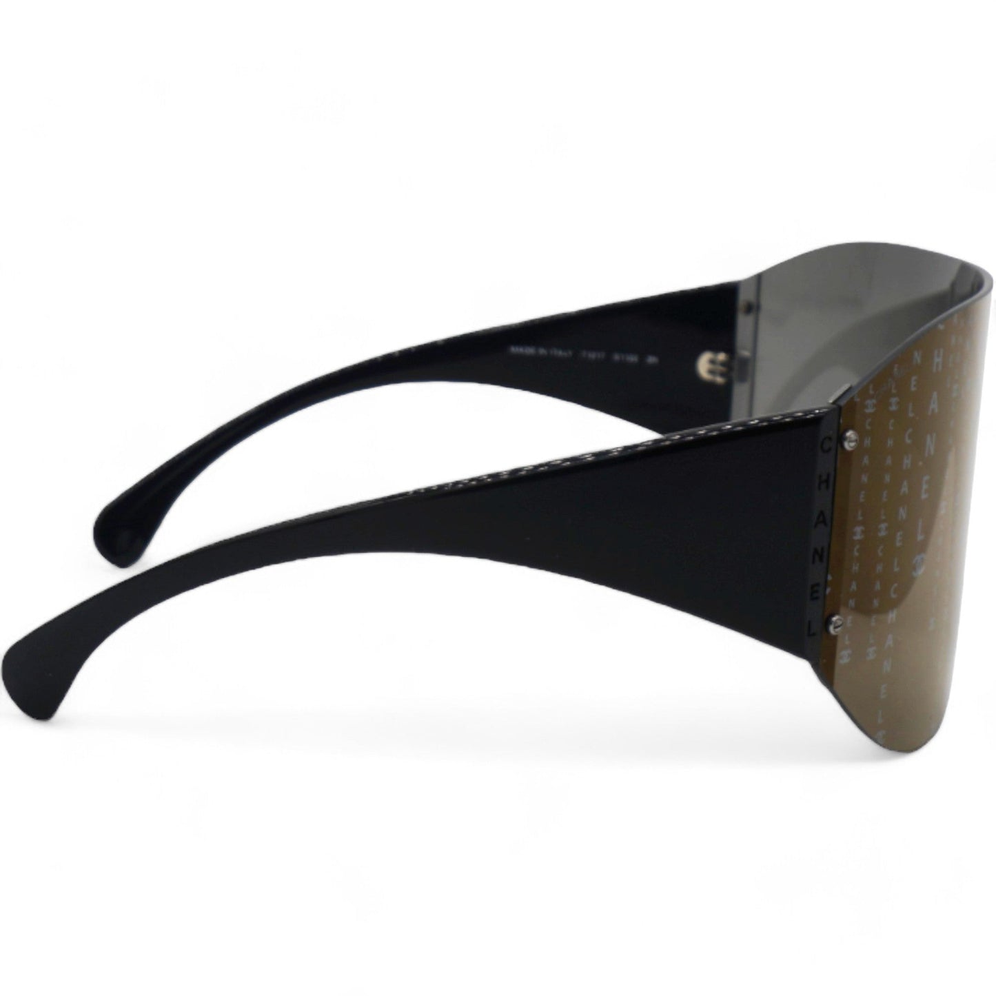 Chanel Acetate Shield Runway Sunglasses Black