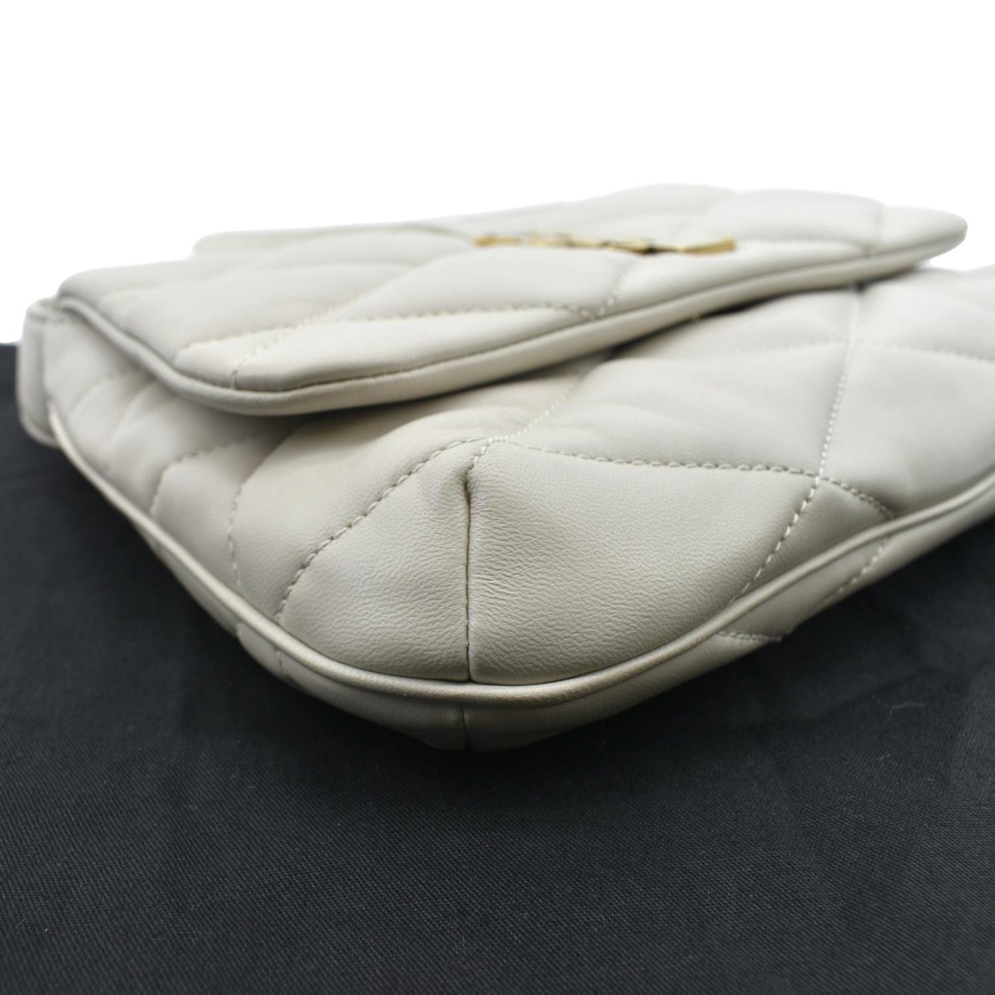 YVES SAINT LAURENT LE 57 Quilted Lambskin Leather Hobo Bag Antique