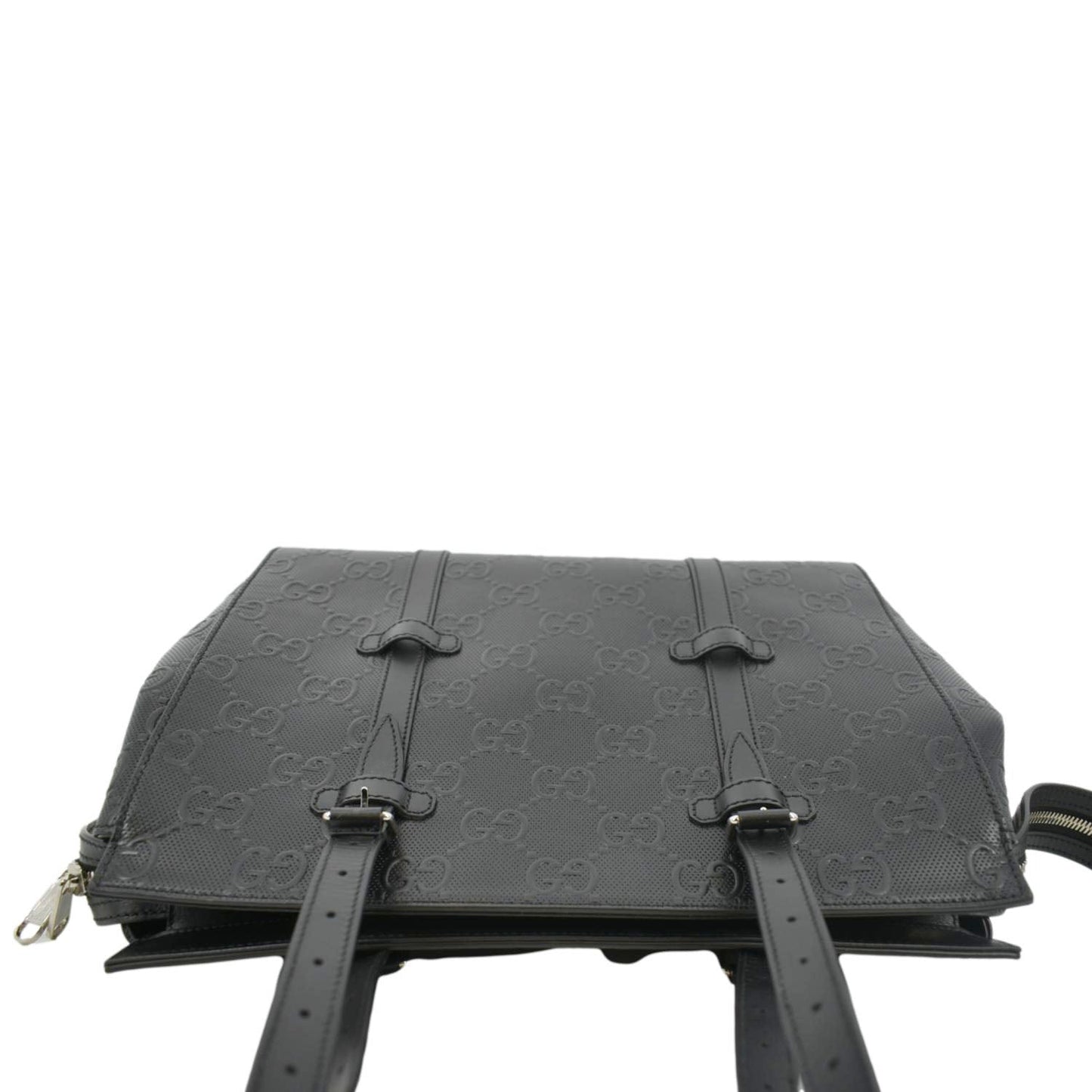 GUCCI GG Embossed Leather Tote Bag Black 232947