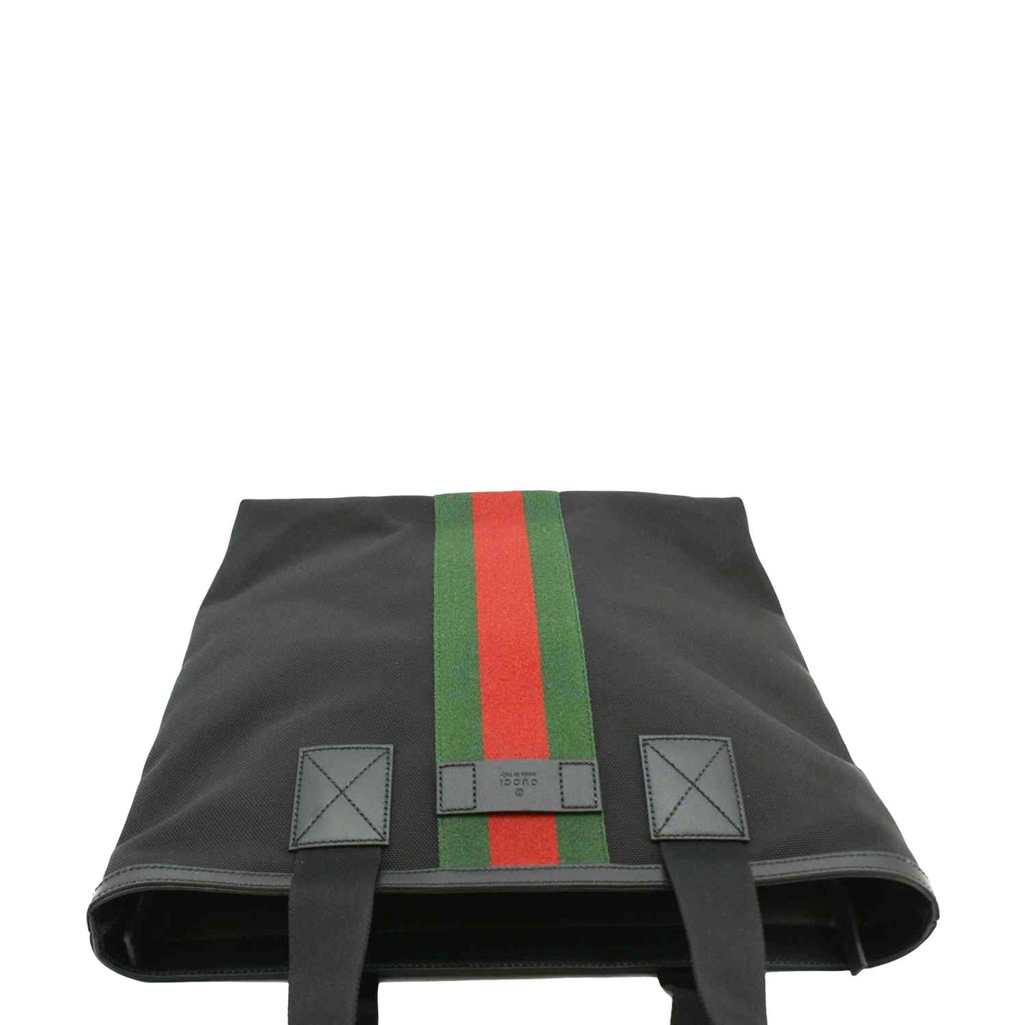 GUCCI Vertical Web Stripe Techno Canvas Tote Bag Black 631245