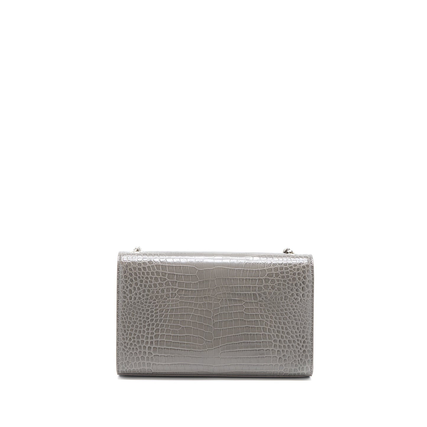 Saint Laurent Kate Purse Crocodile-Embossed-Calfskin Grey