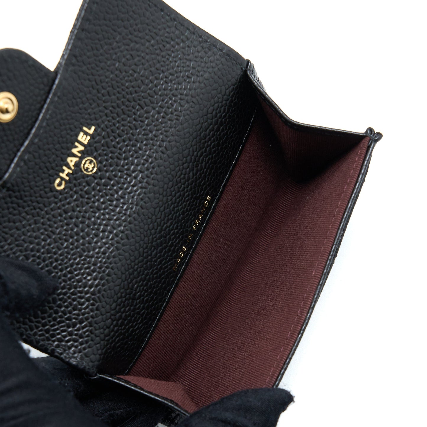 Chanel Classic Flap holder Caviar Black GHW