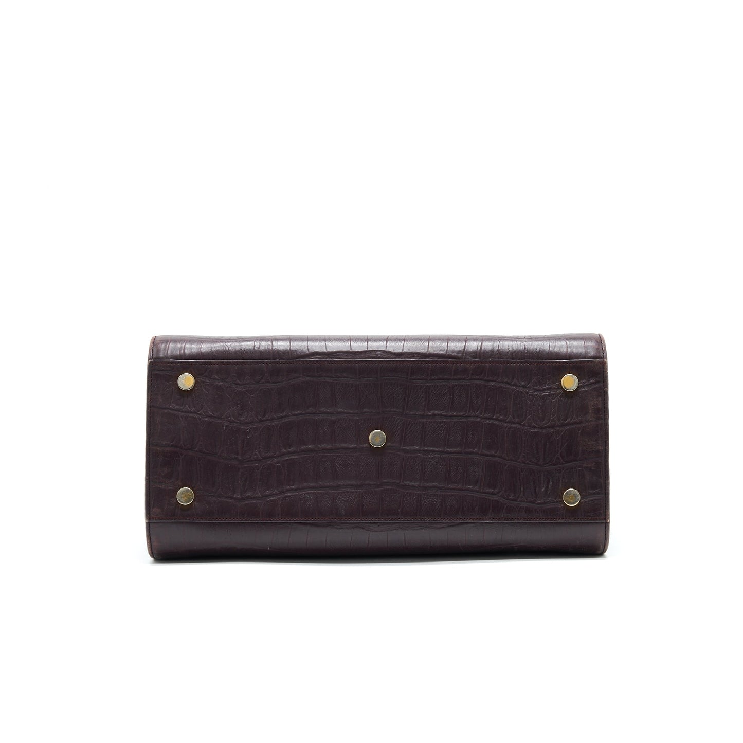 SAINT LAURENT/ CLASSIC CROCODILE EMBOSSED BURGUNDY