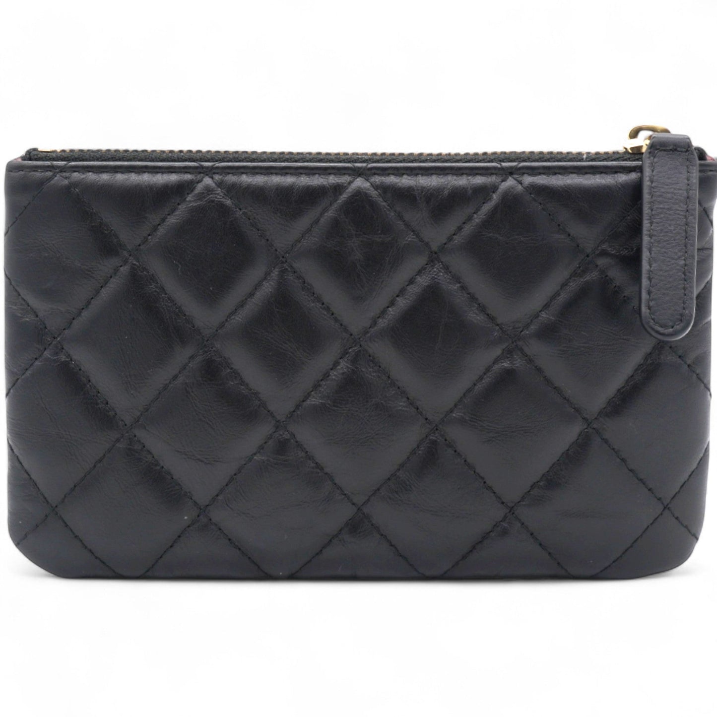 Chanel Aged Calfskin Quilted Small Lucky Charms Coin Purse Black