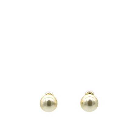 Dior Tribal Pearl & Gold Metal Earrings Golden