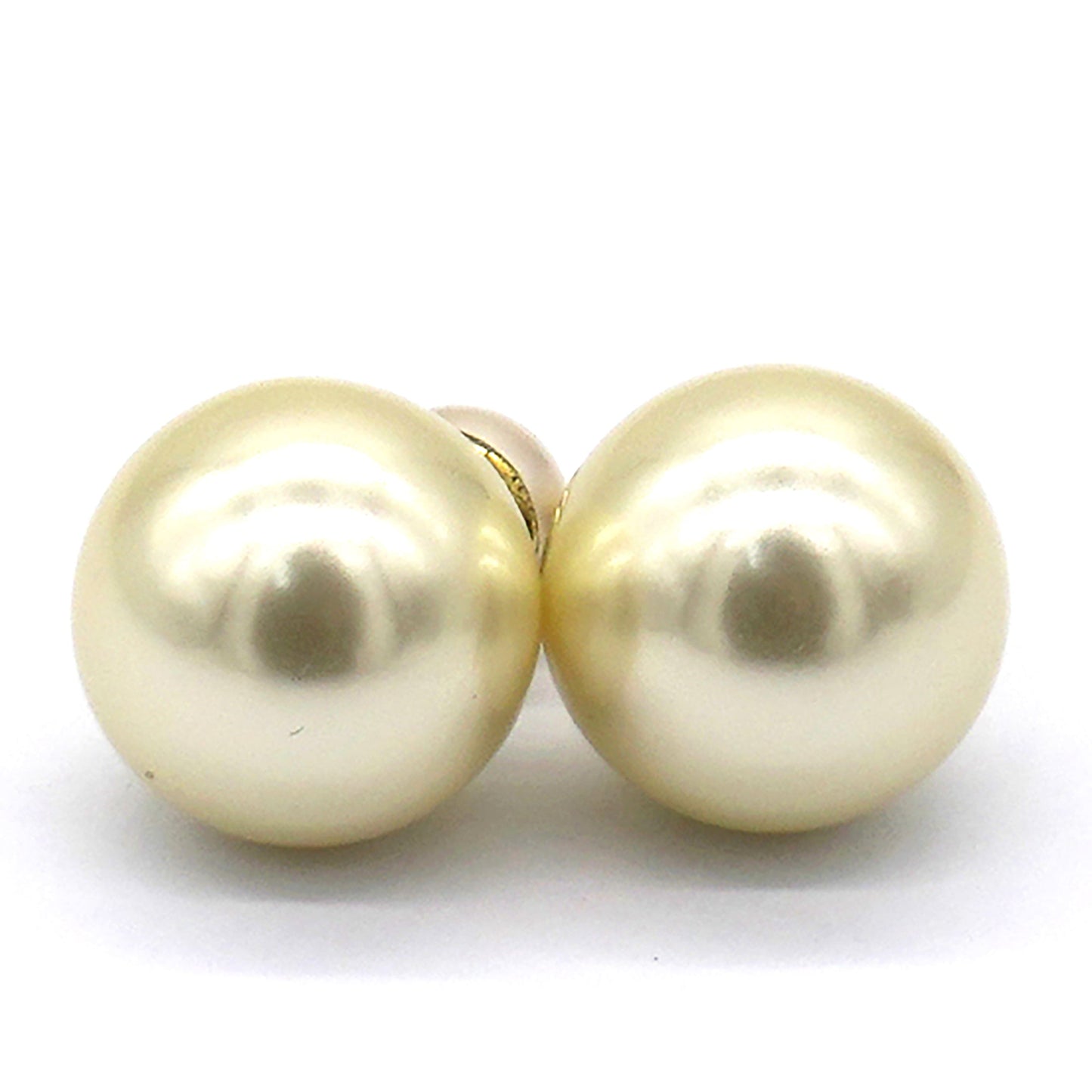 Dior Tribal Pearl & Gold Metal Earrings Golden