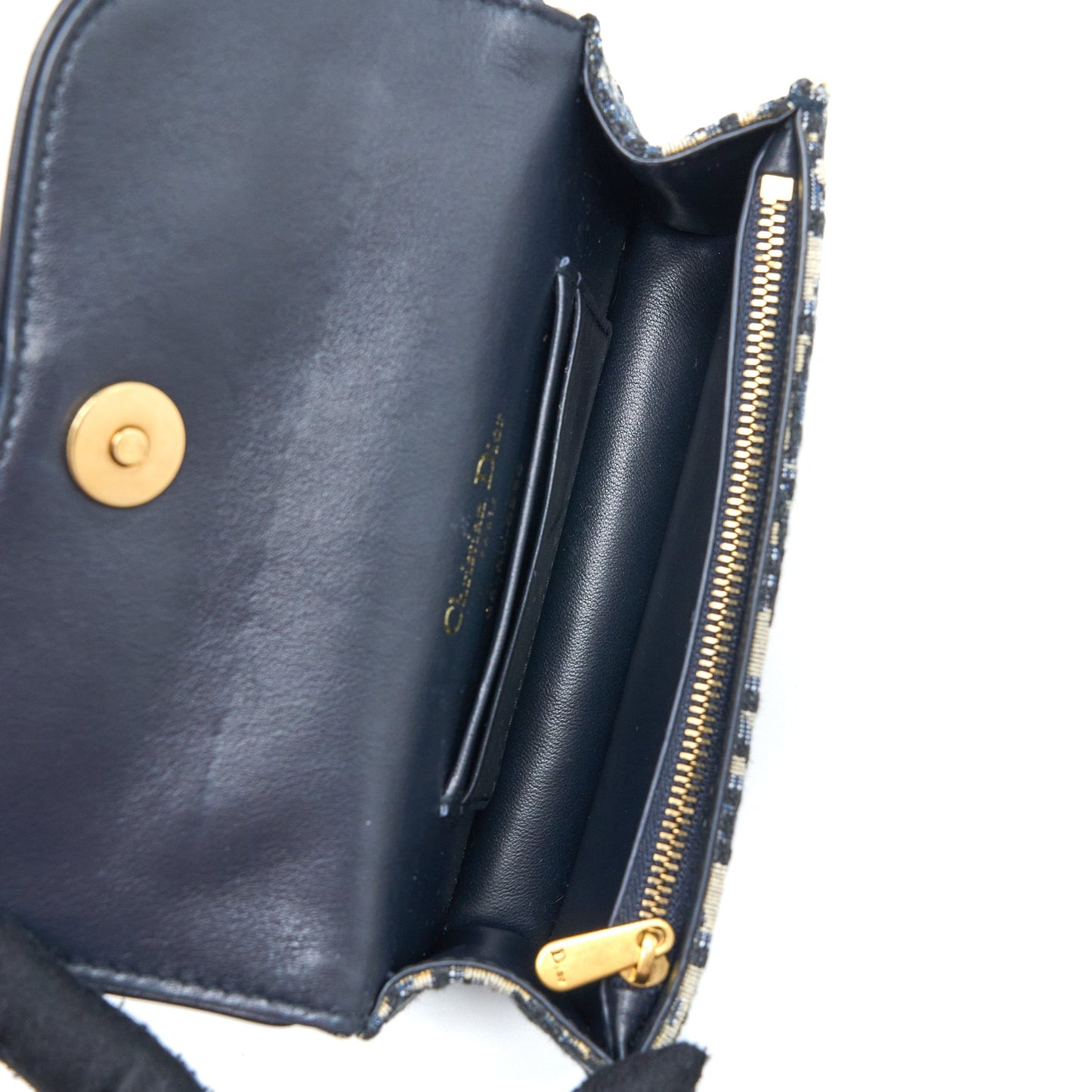 Dior Saddle Belt Purse Blue Oblique Jacquard Canvas