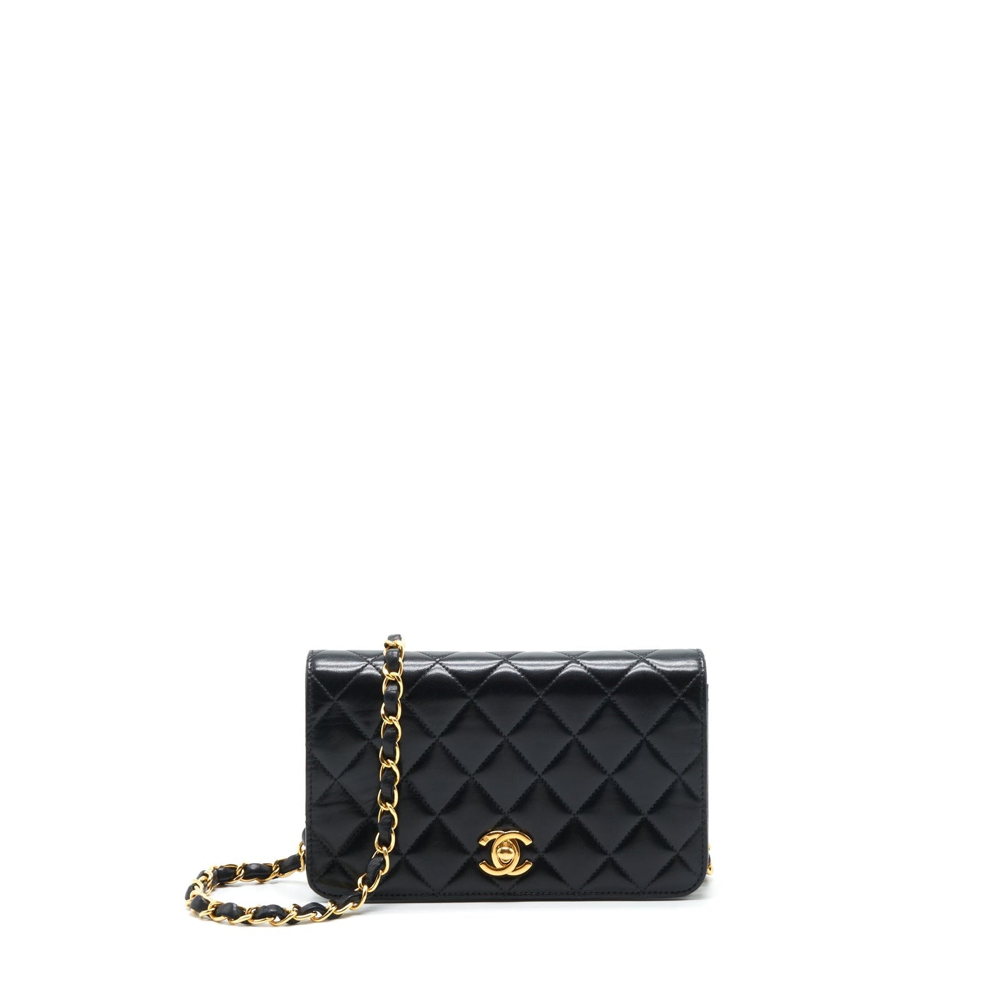Chanel   Quilted Mini Flap Bag With Chain Lambskin Black GHW
