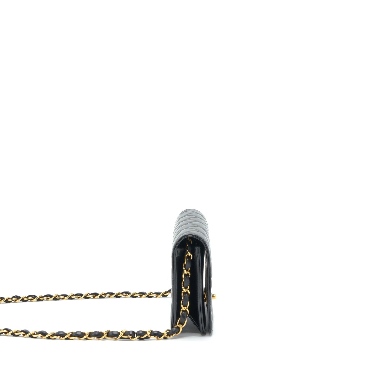 Chanel   Quilted Mini Flap Bag With Chain Lambskin Black GHW