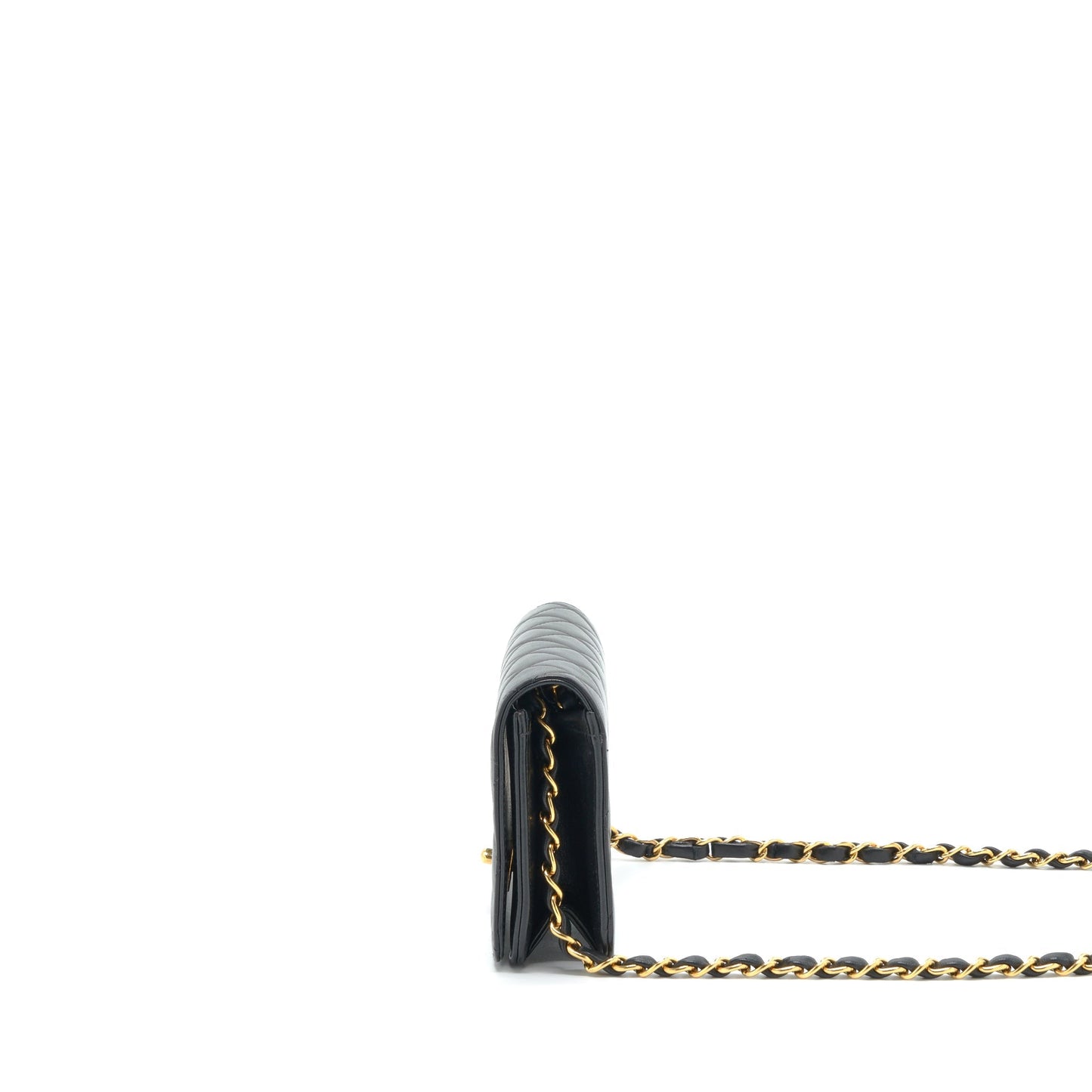 Chanel   Quilted Mini Flap Bag With Chain Lambskin Black GHW