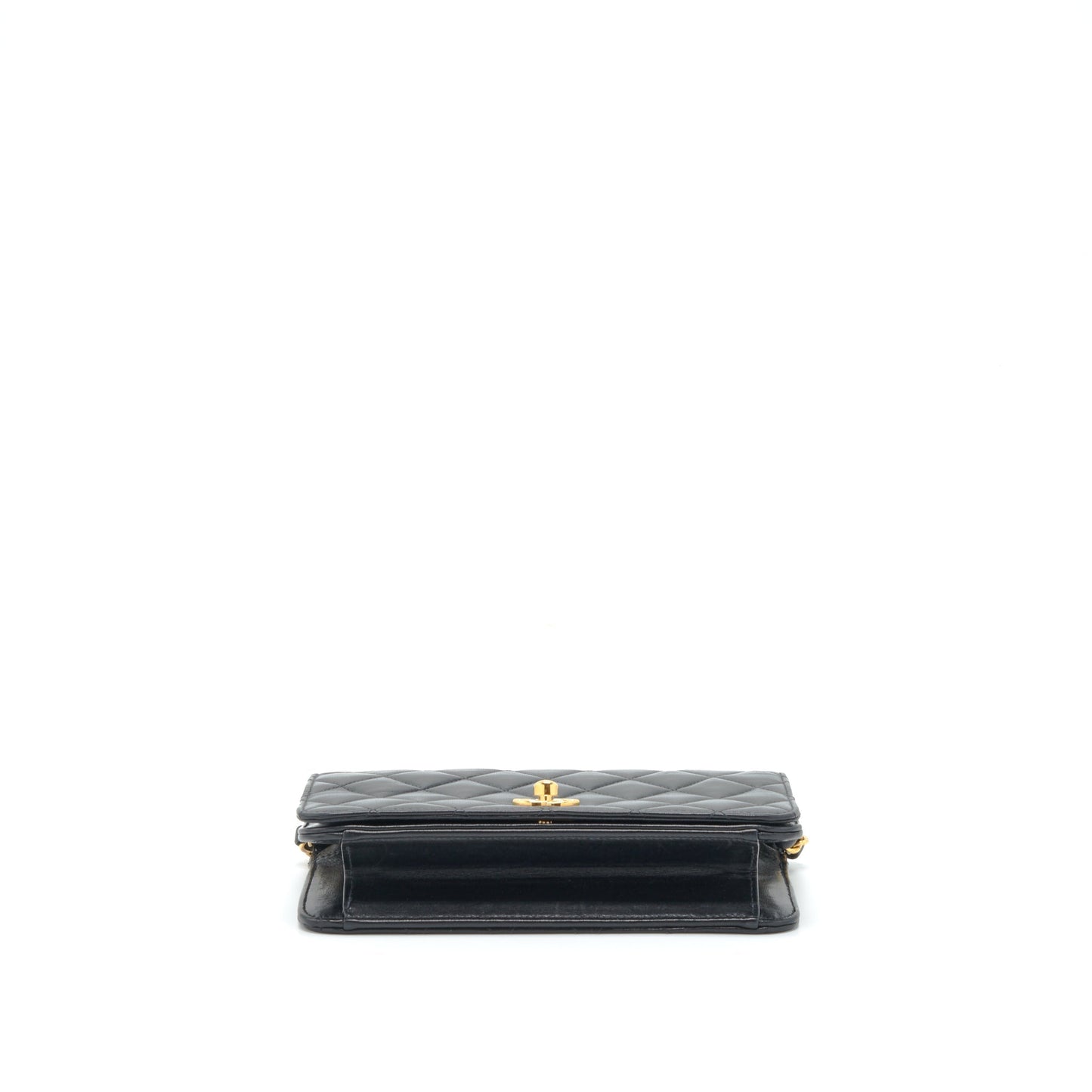 Chanel   Quilted Mini Flap Bag With Chain Lambskin Black GHW