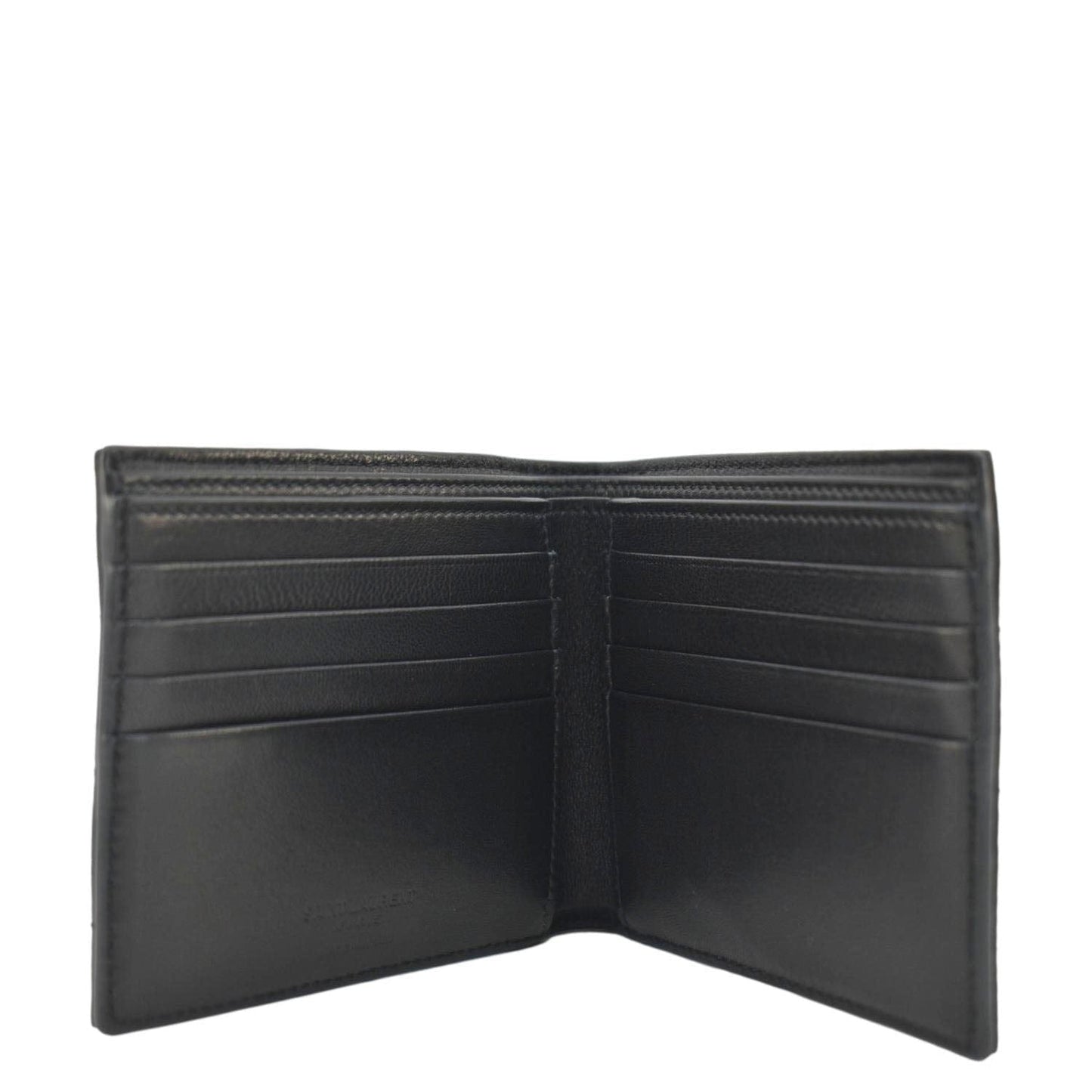 YVES SAINT LAURENT Leather Men's Bifold Wallet Black