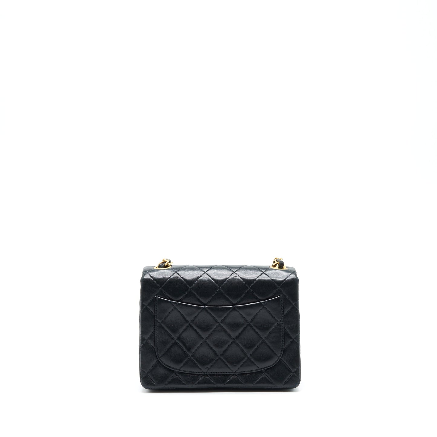 Chanel   Mini Square Flap Bag Lambskin Black GHW