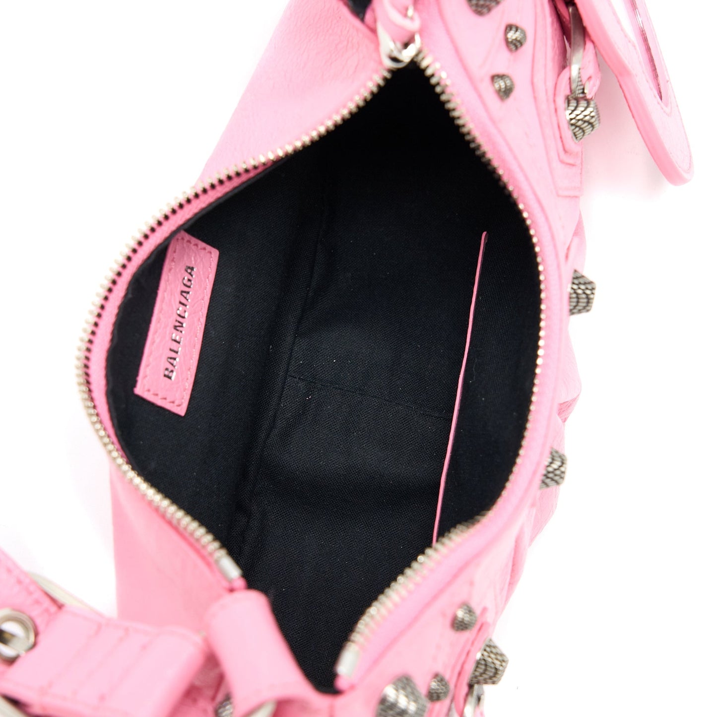 Balenciaga Le Cagole Mini Purse Calfskin Pink Aged-Silver Hardware