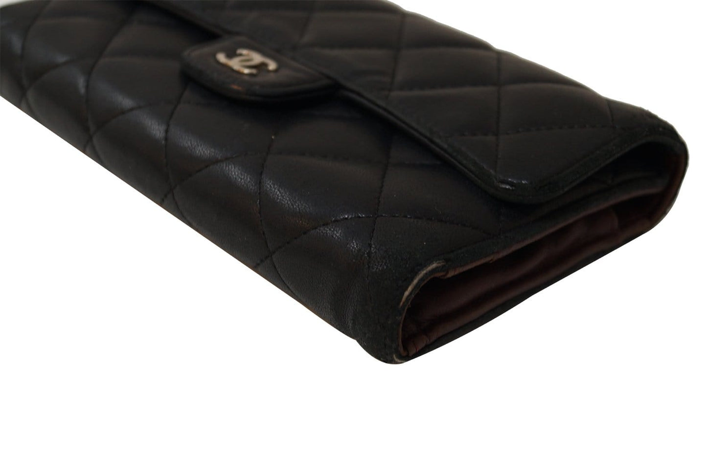 CHANEL Black Caviar Leather Classic Flap Long Wallet