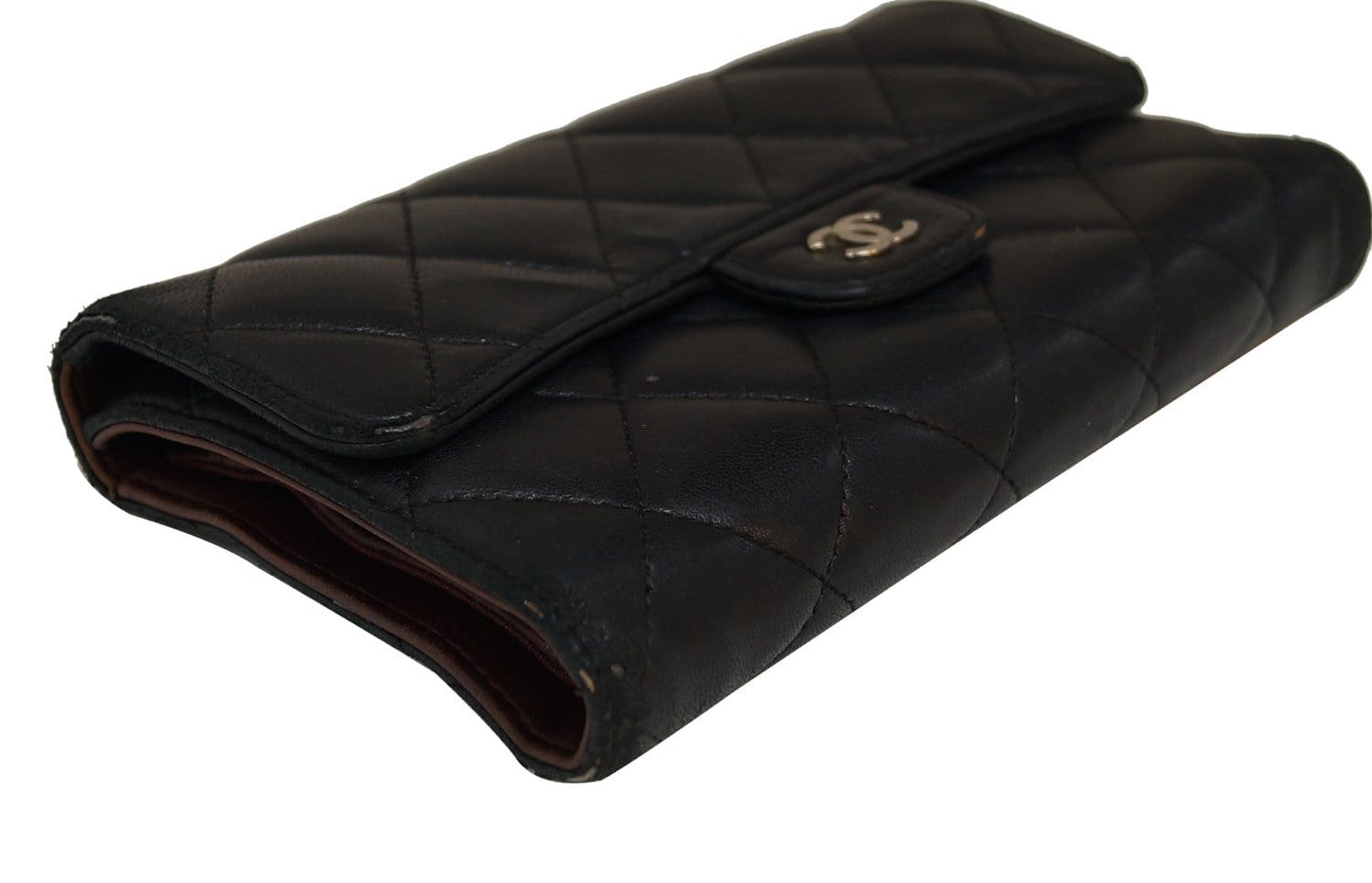 CHANEL Black Caviar Leather Classic Flap Long Wallet