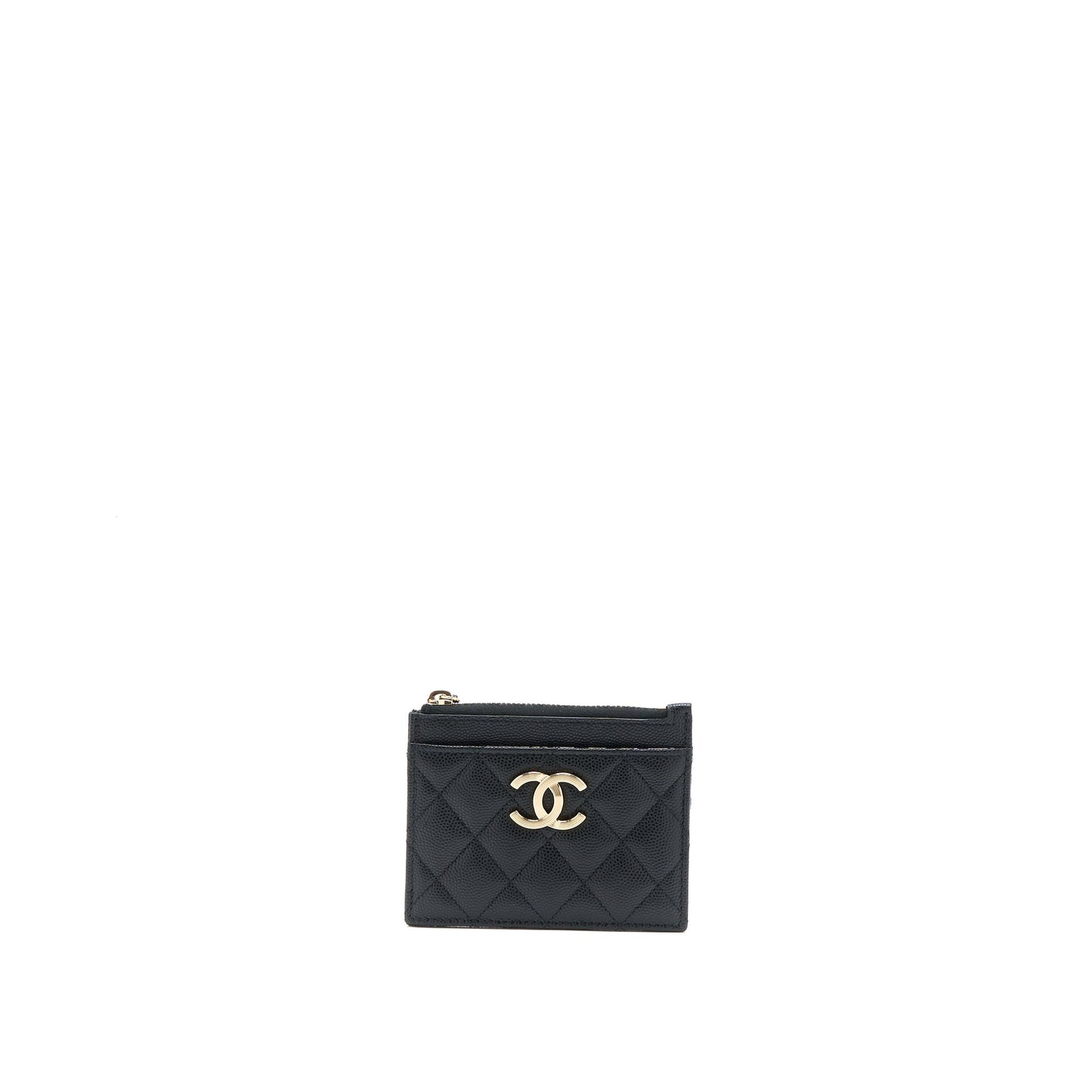 Chanel 23C Zipper  Holder Caviar Black LGHW (Microchip)