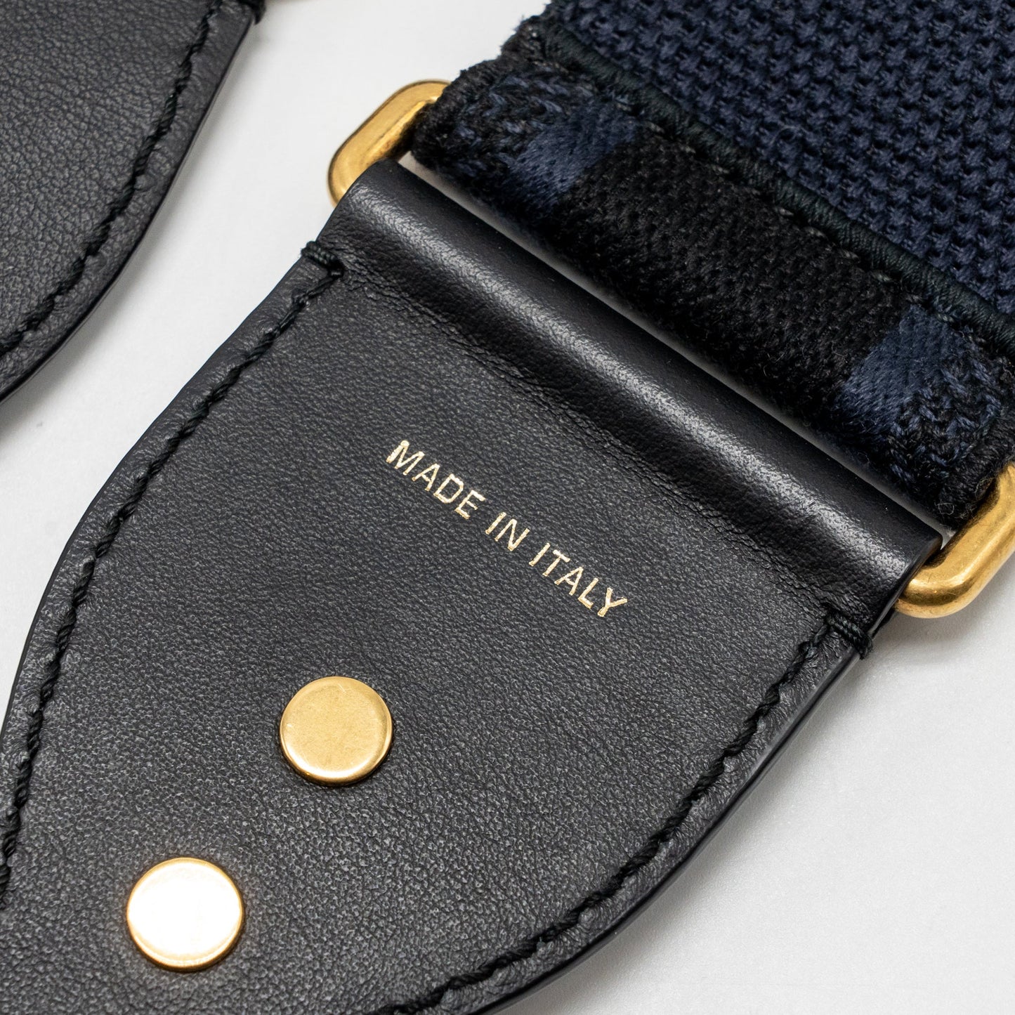 Dior Shoulder strap fabric / leather dark blue / black