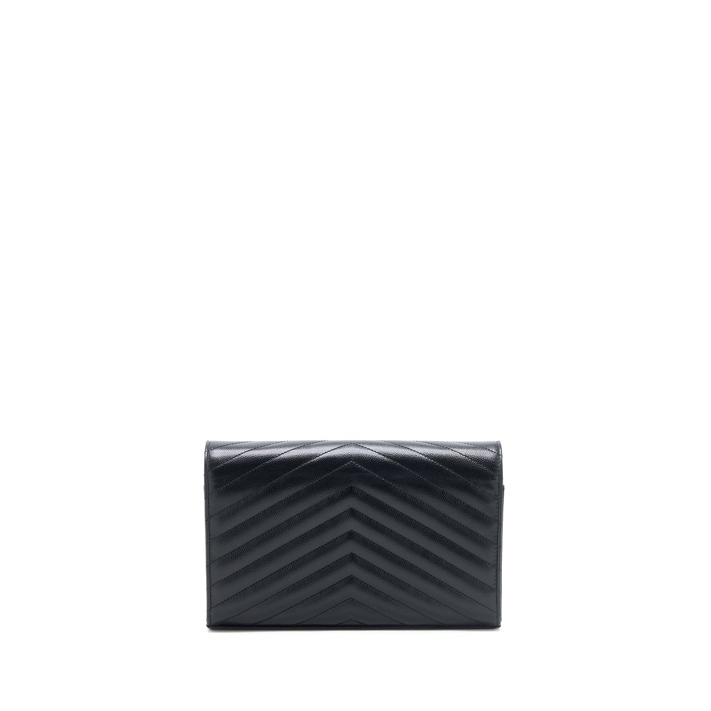 Saint Laurent/ Envelop Chain Wallet Grained CalfSkin Black