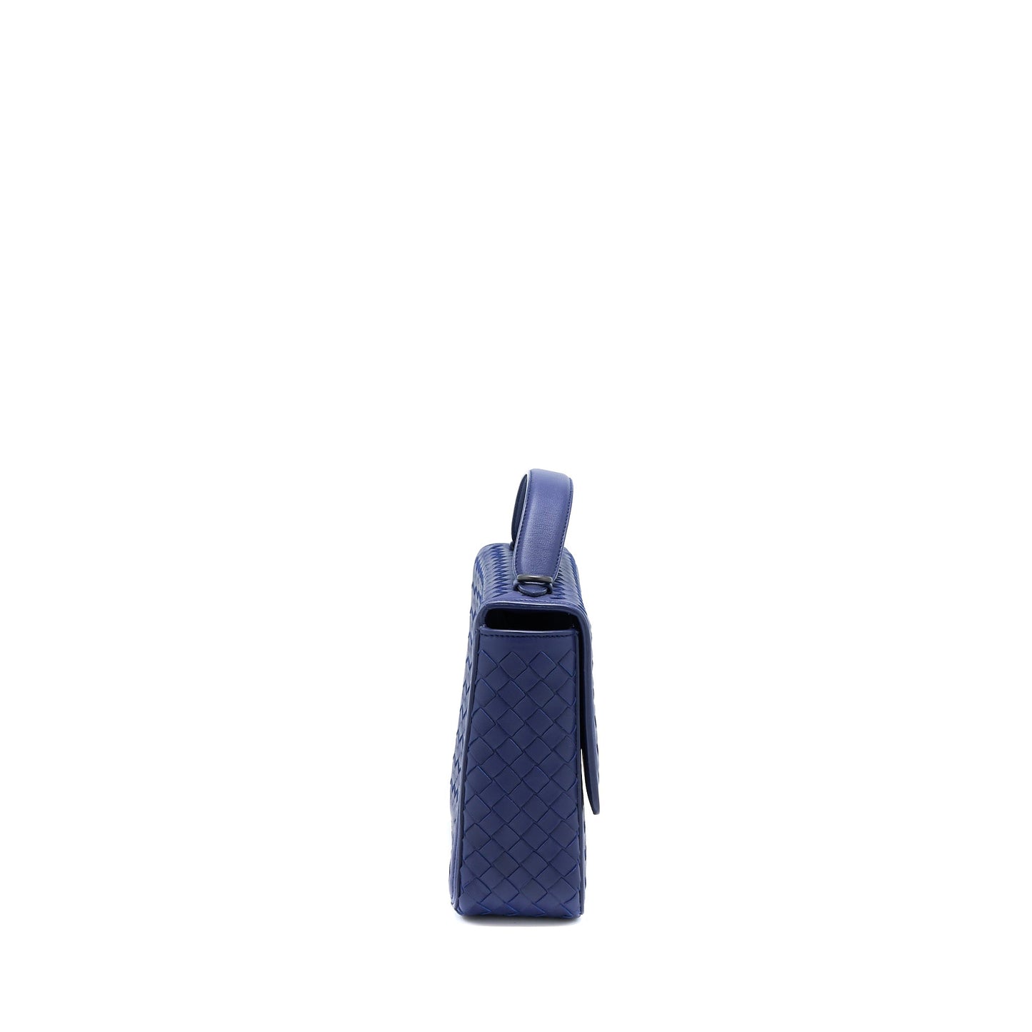 Bottega Veneta Top handle Crossbody Purse Navy Blue With Black Hardware