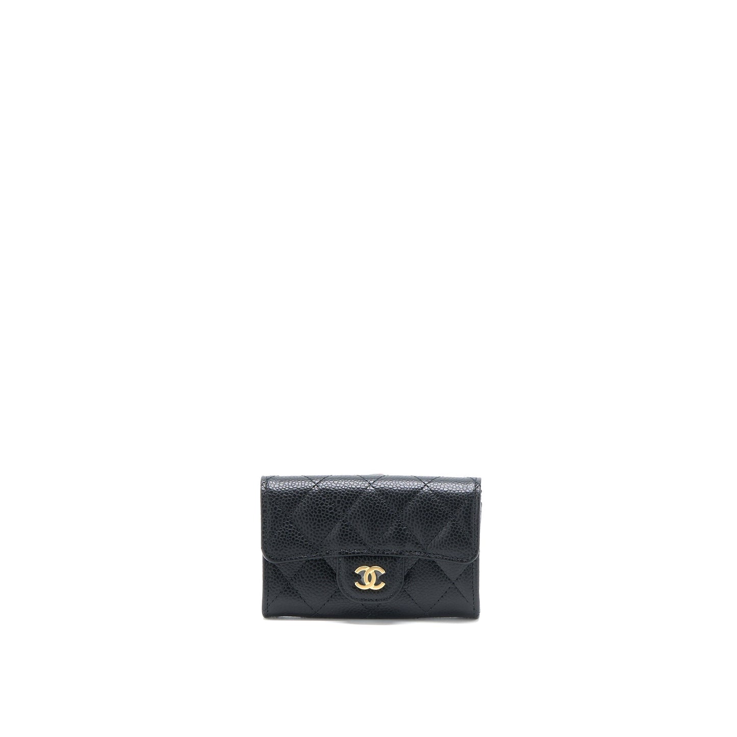 Chanel Classic Quilted Flap Card Holder Caviar Black GHW (Microchip)