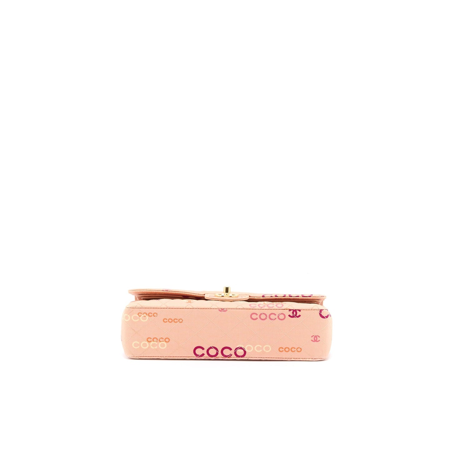 Chanel   Coco Medium Classic Flap Bag Fabric Pink GHW