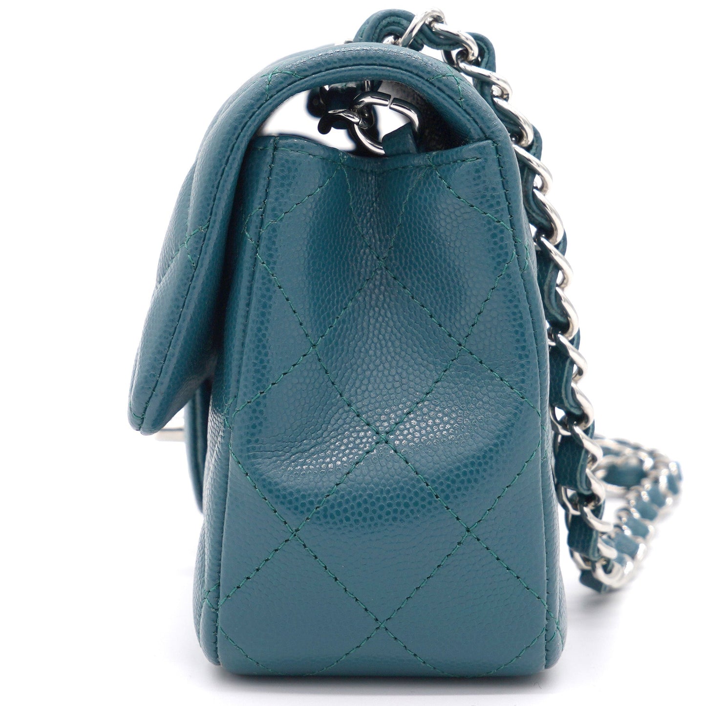 Chanel Blue Classic Caviar Leather Rectangular Mini Flap Bag