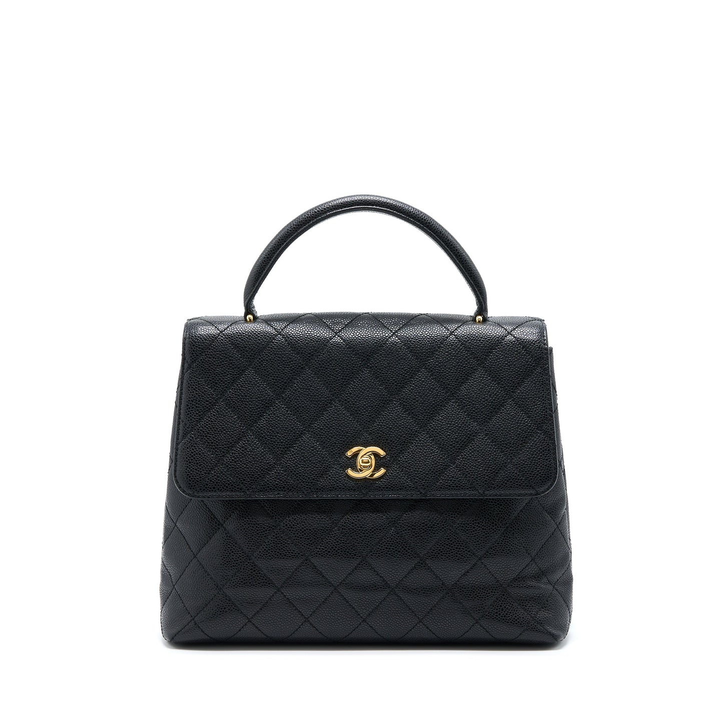 Chanel   Top Handle Flap Bag Caviar Black GHW