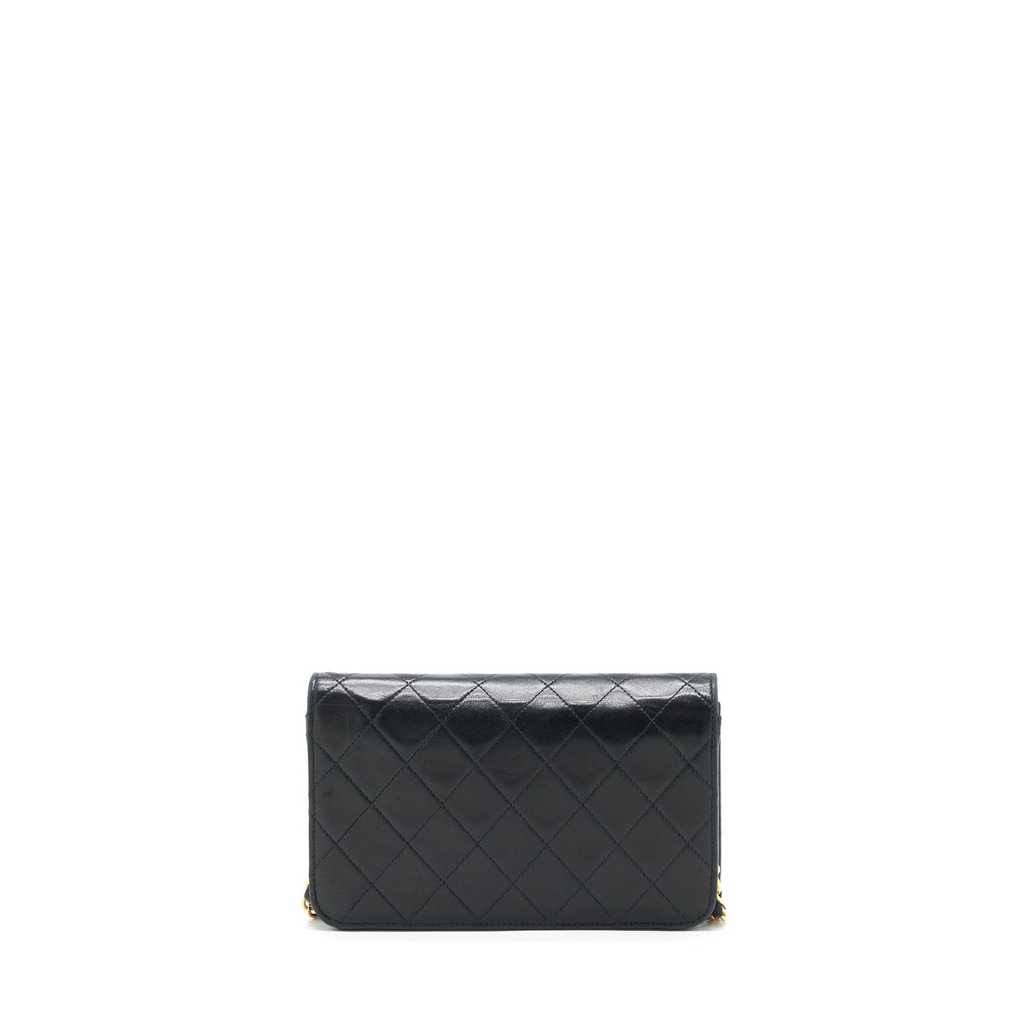 Chanel   Quilted Flap Chain Wallet Black GHW