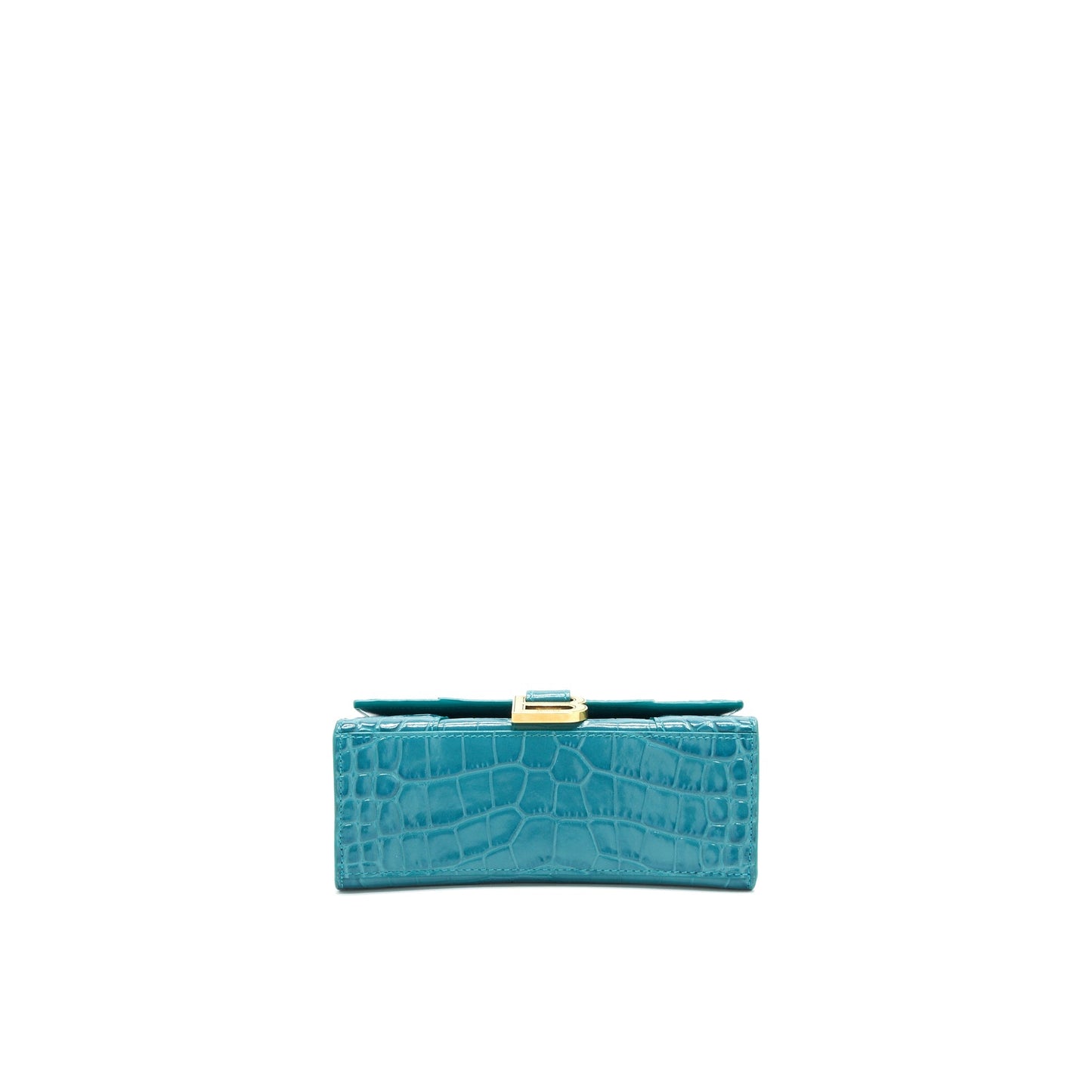 Balenciaga Hourglass Croc-Effect Leather Blue