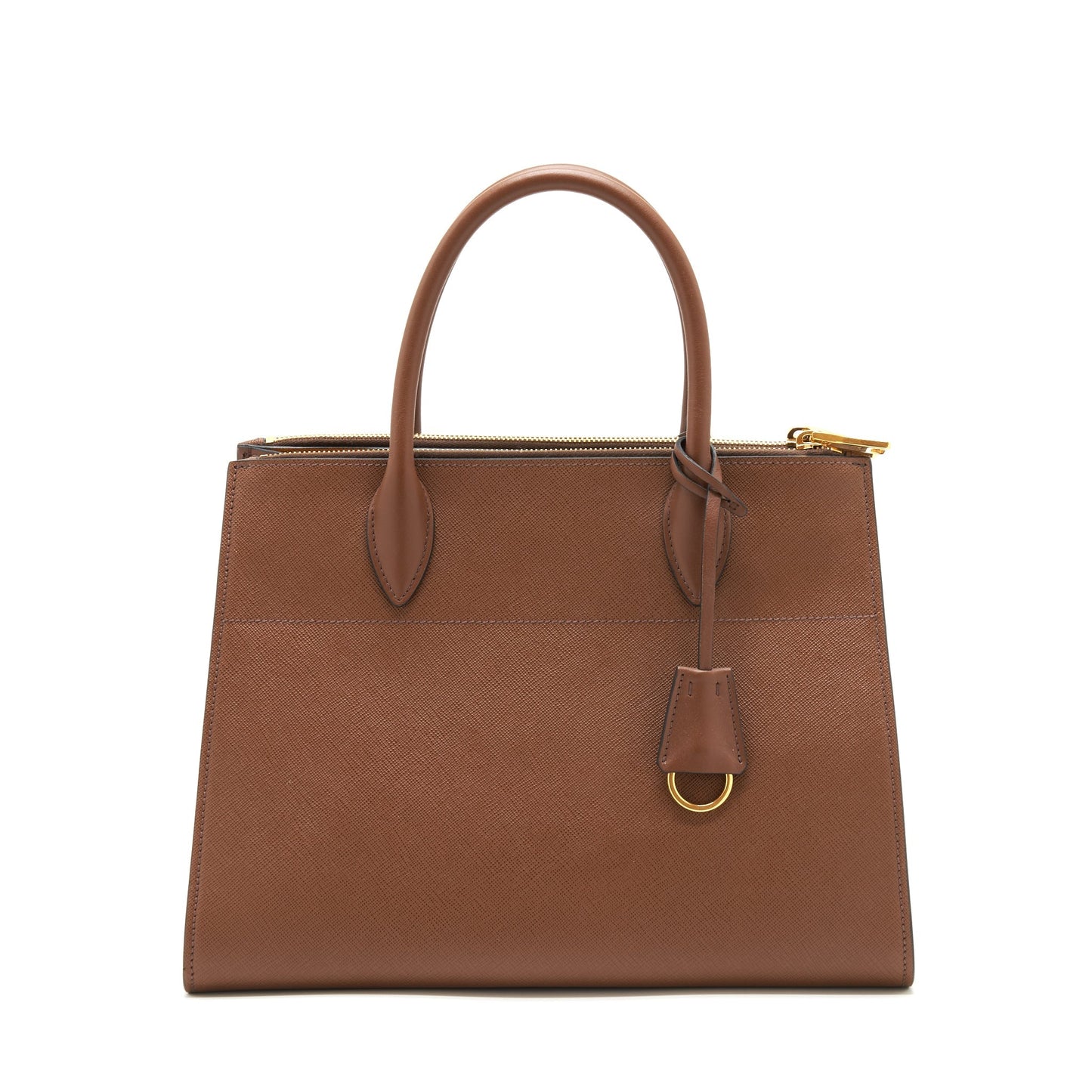 PRADA Saffiano Borda Purse Brown