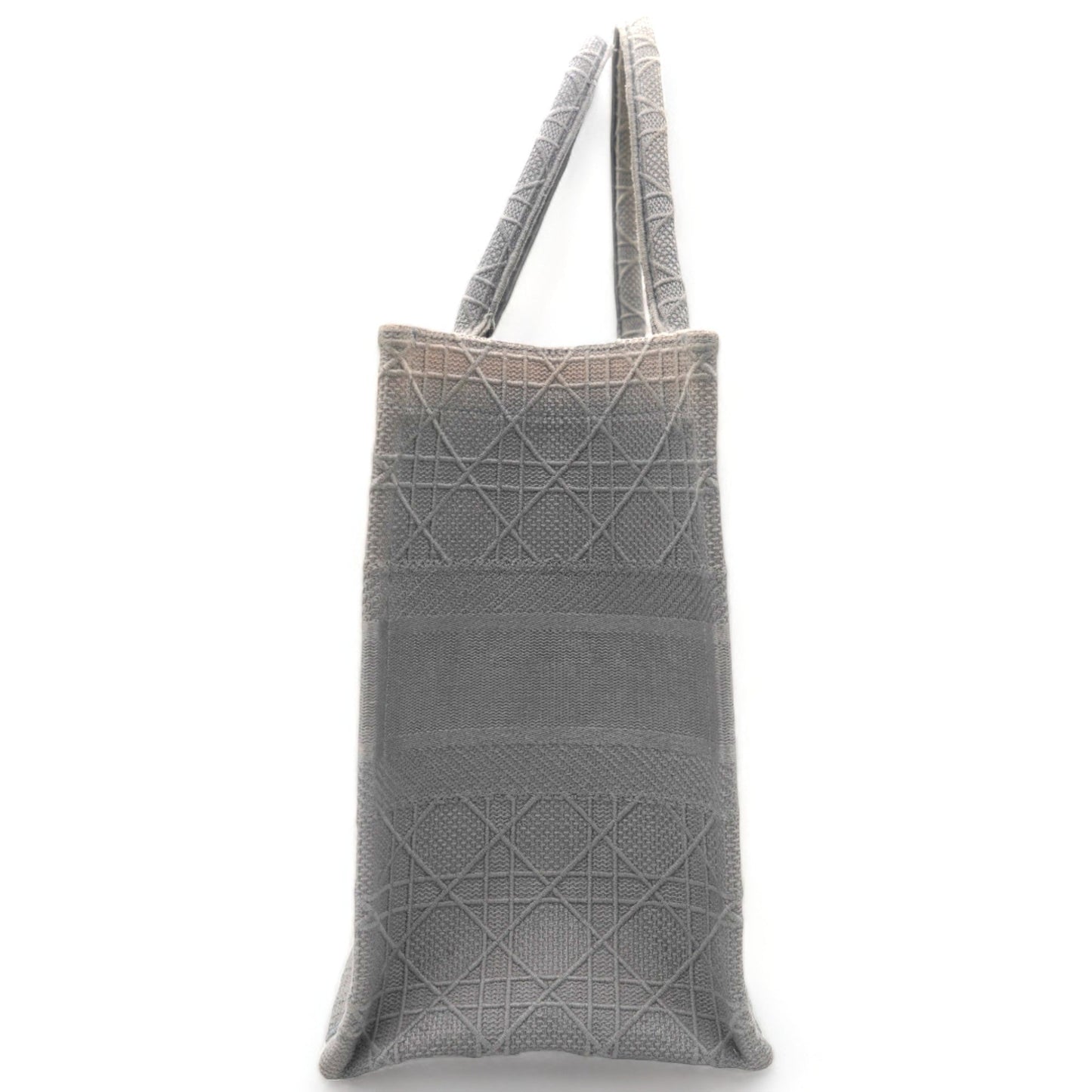 Dior Medium Book Tote Cannage Embroidered Grey