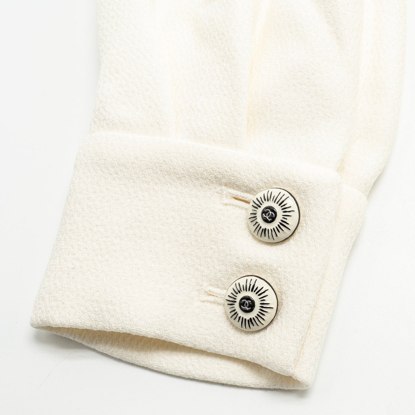 CHANEL Size 34 22C Runway Silk Crepe Blo  White