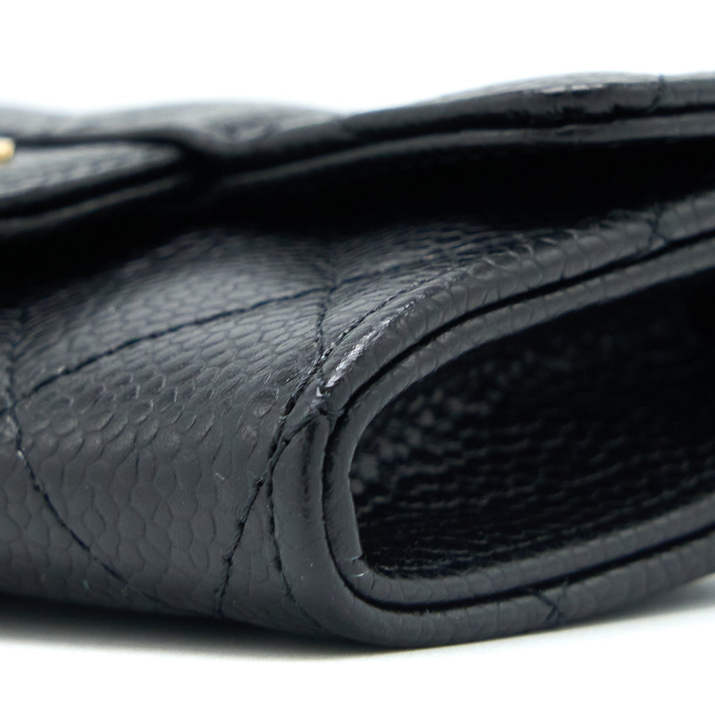 Chanel Classic Quilted Flap Card Holder Caviar Black GHW (Microchip)