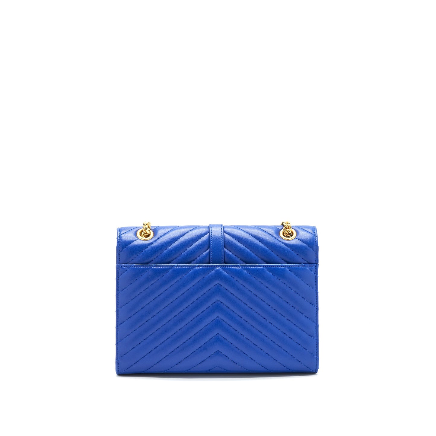 Saint Laurent / Chevron Monogram Flap Purse Blue
