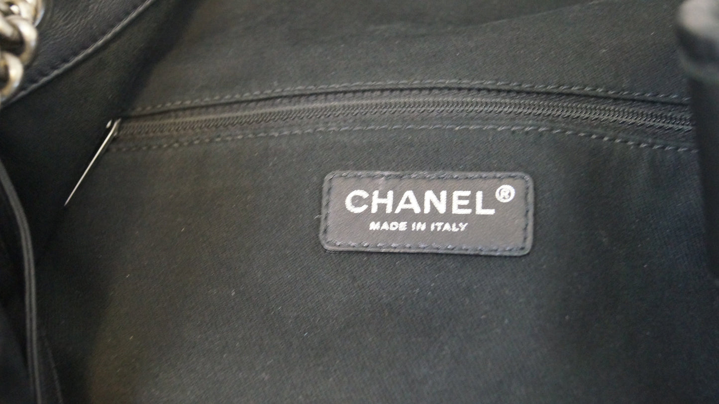 CHANEL  Laser Cut Perforated CC Tote Black