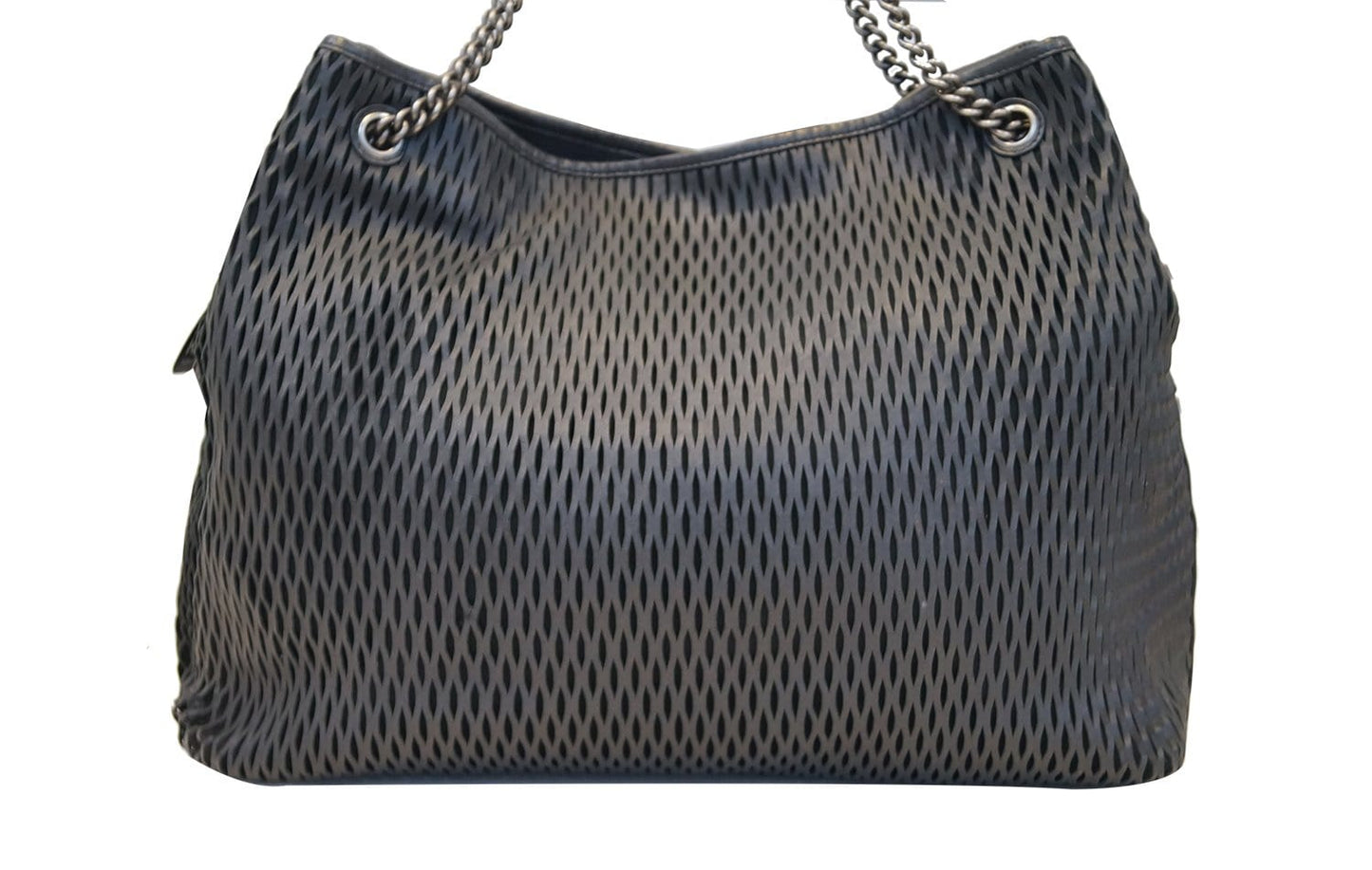 CHANEL  Laser Cut Perforated CC Tote Black
