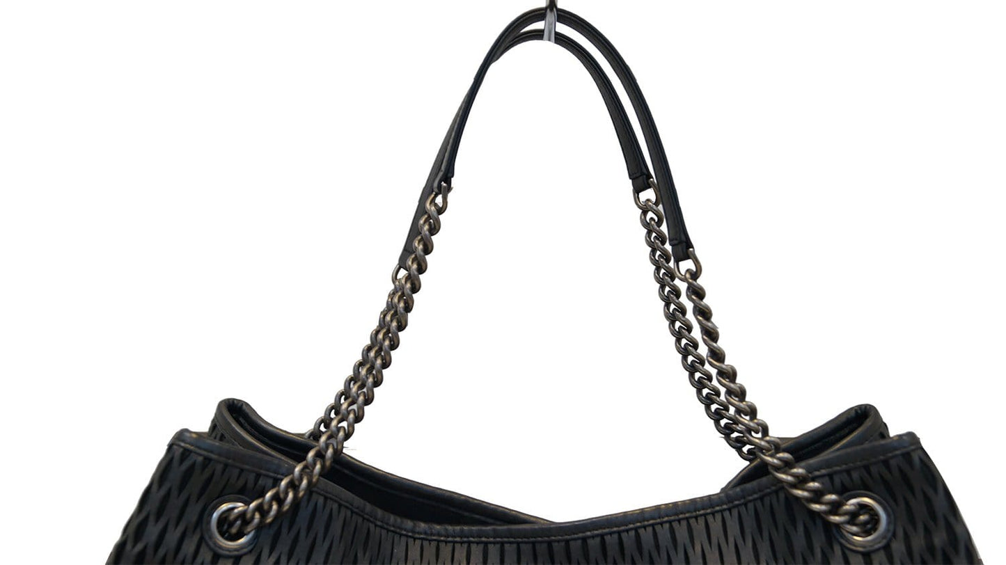 CHANEL  Laser Cut Perforated CC Tote Black