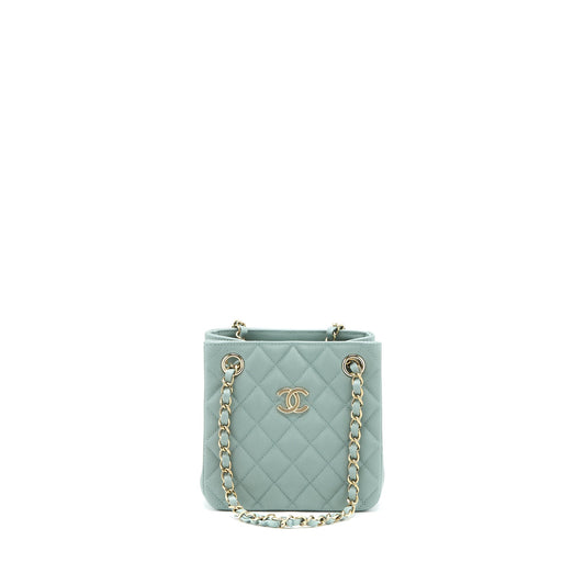 Chanel 23C Mini Bucket Caviar Light Grey LGHW (Microchip)