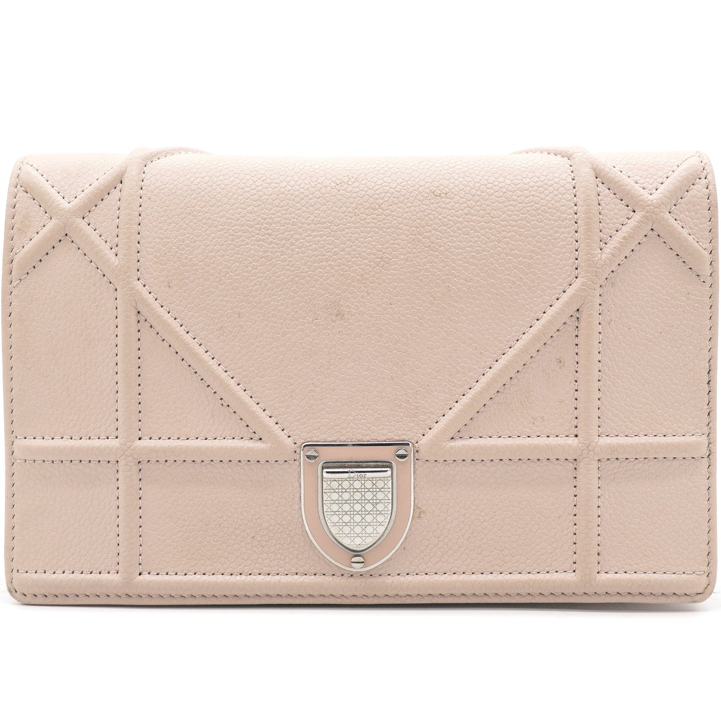 Dior Light Pink Leather Diorama Wallet on Chain