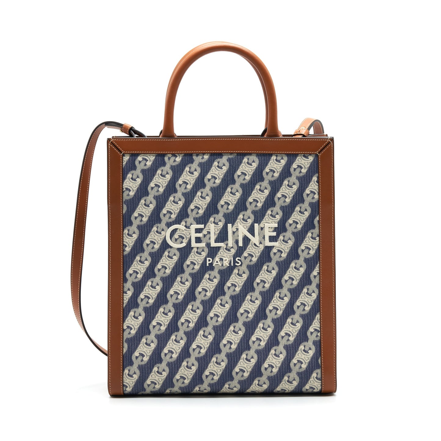 CELINE SMALL VERTICAL CABAS CELINE MAILLON TRIOMPHE JACQUARD CALFSKIN /