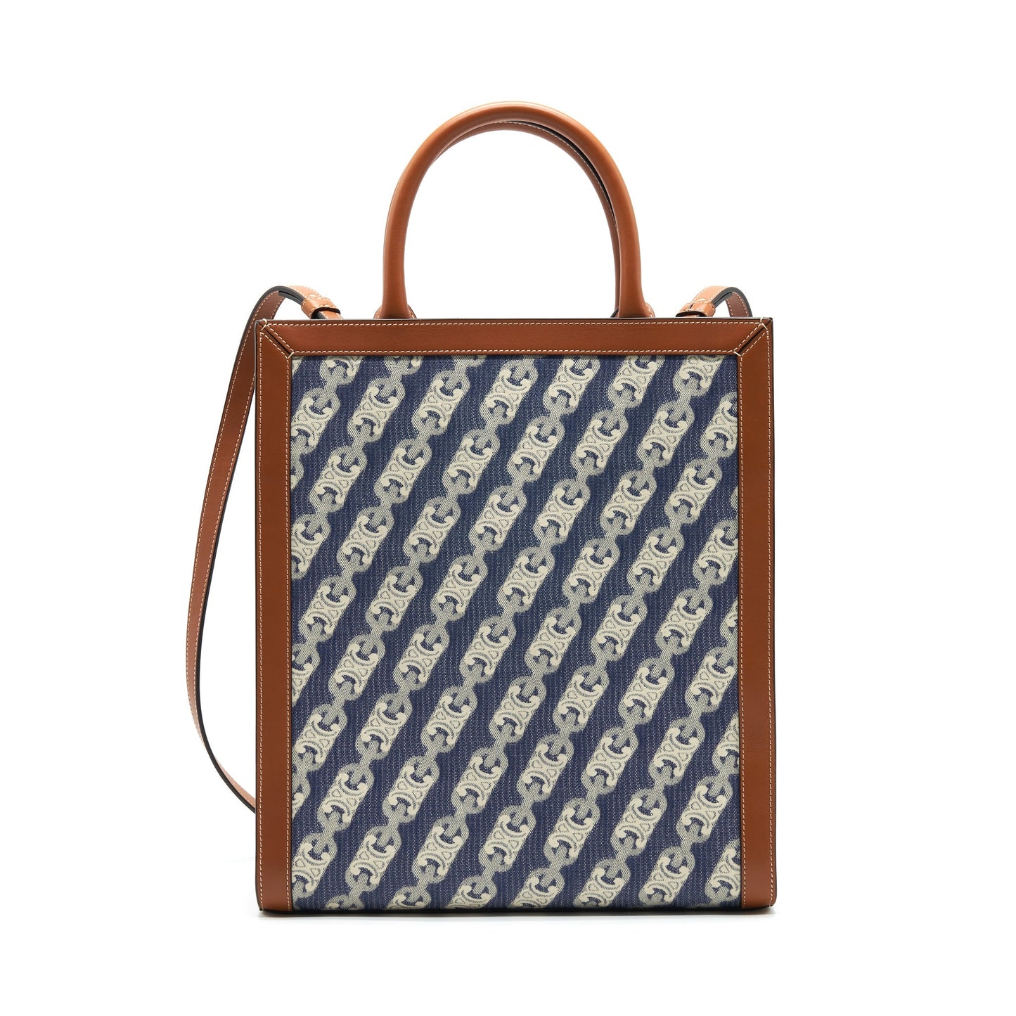 CELINE SMALL VERTICAL CABAS CELINE MAILLON TRIOMPHE JACQUARD CALFSKIN /