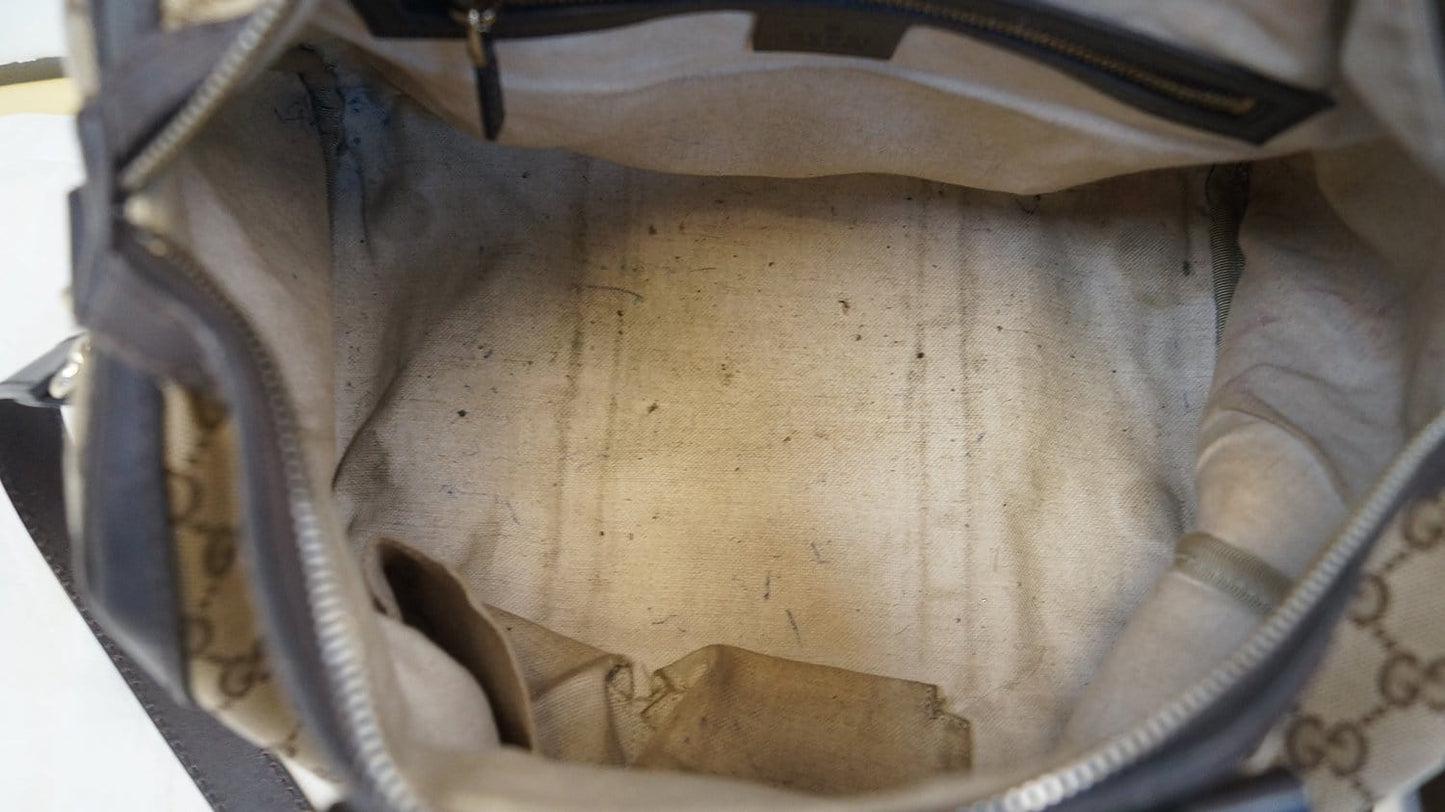 GUCCI  Web Medium  GG Boston Bag with Signature Web