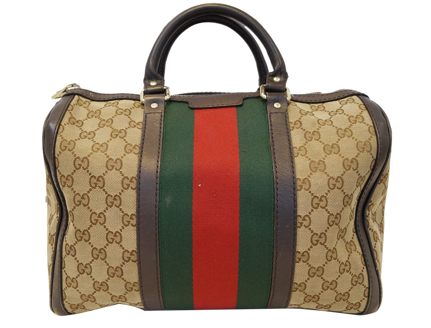 GUCCI  Web Medium  GG Boston Bag with Signature Web