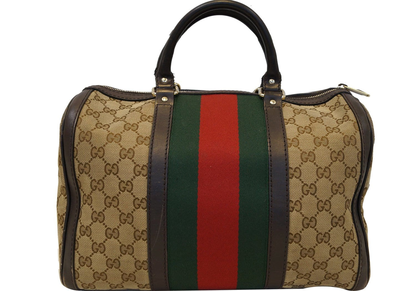 GUCCI  Web Medium  GG Boston Bag with Signature Web