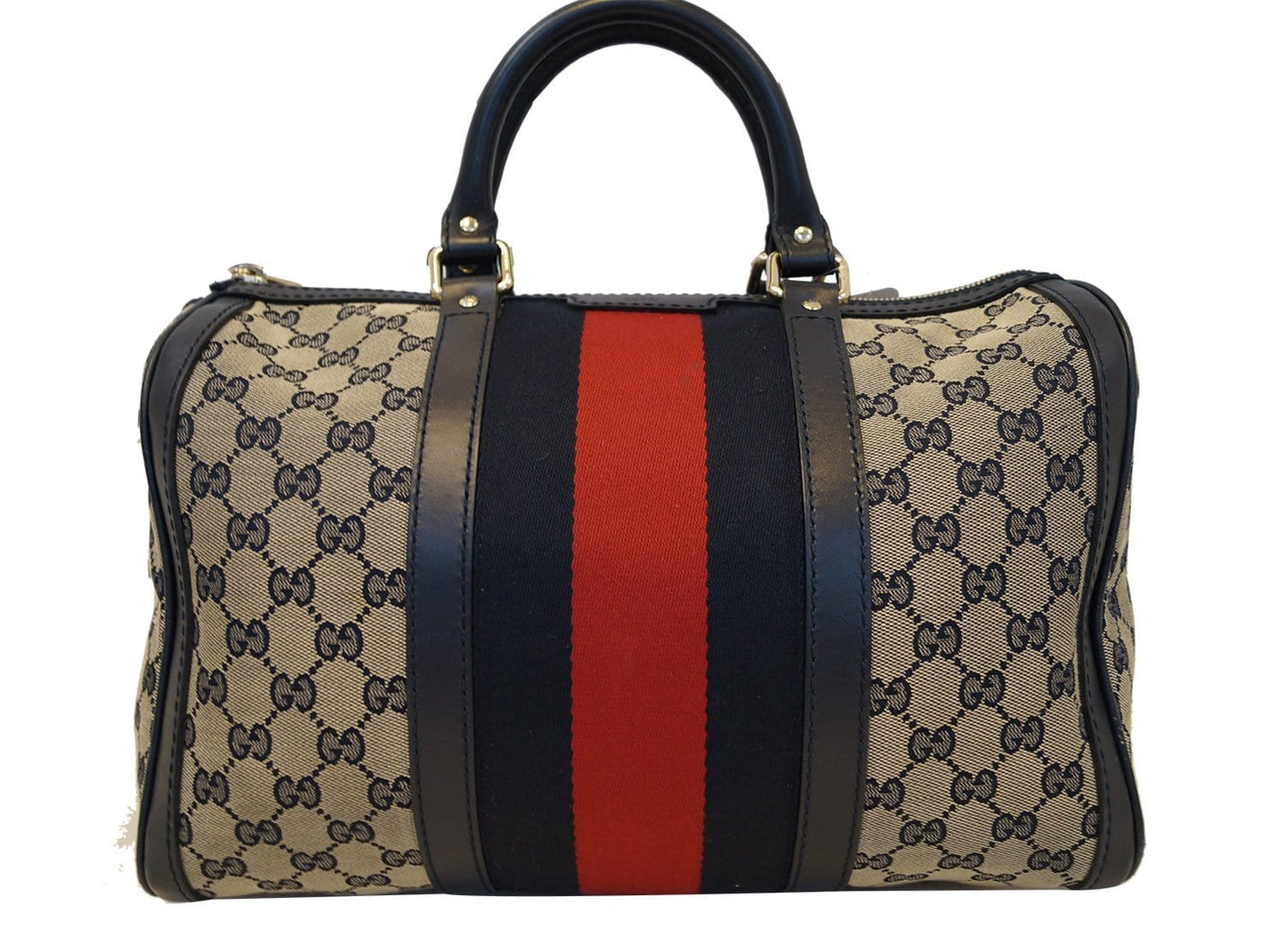 GUCCI  Web Medium  GG Boston Bag with Signature Web