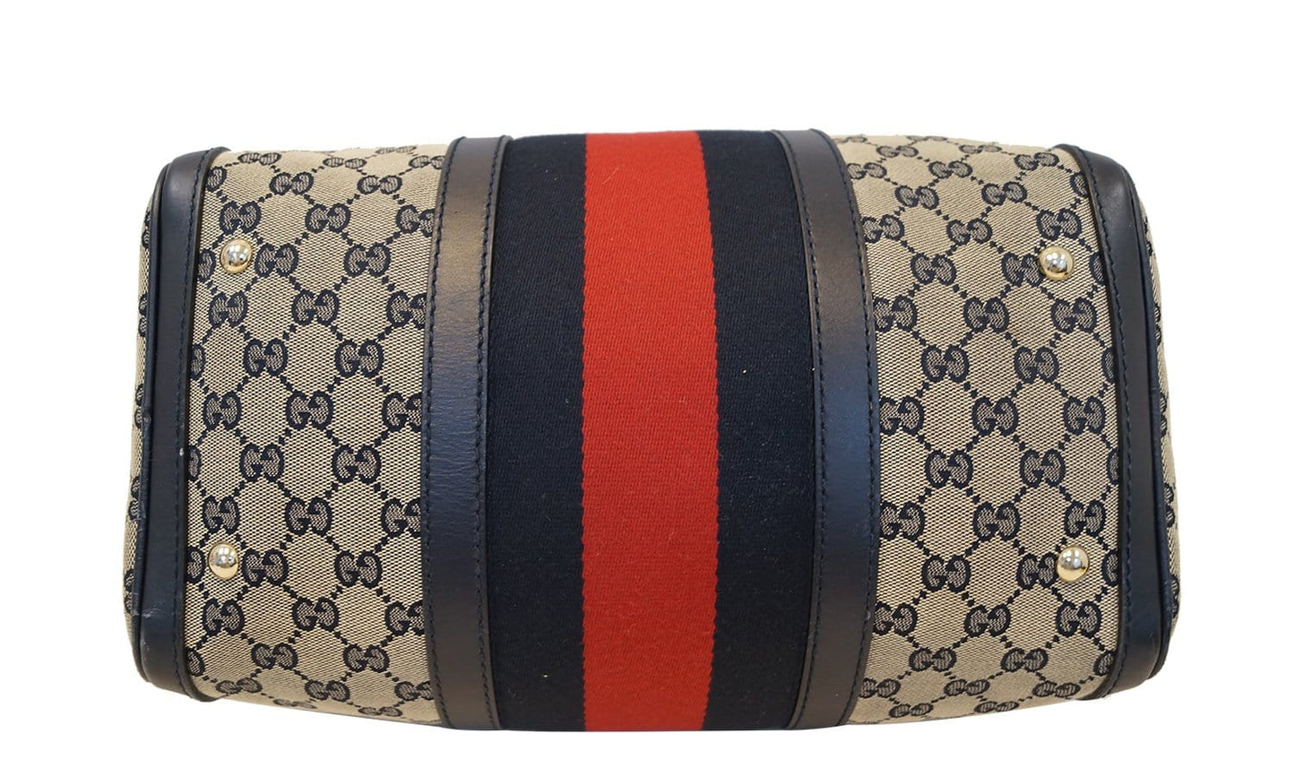GUCCI  Web Medium  GG Boston Bag with Signature Web