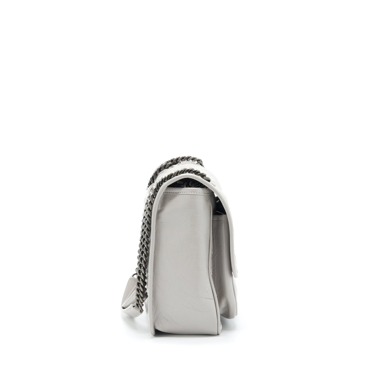 Saint Laurent Medium Niki Purse Calfskin Light Grey With Ruthenium Hardware
