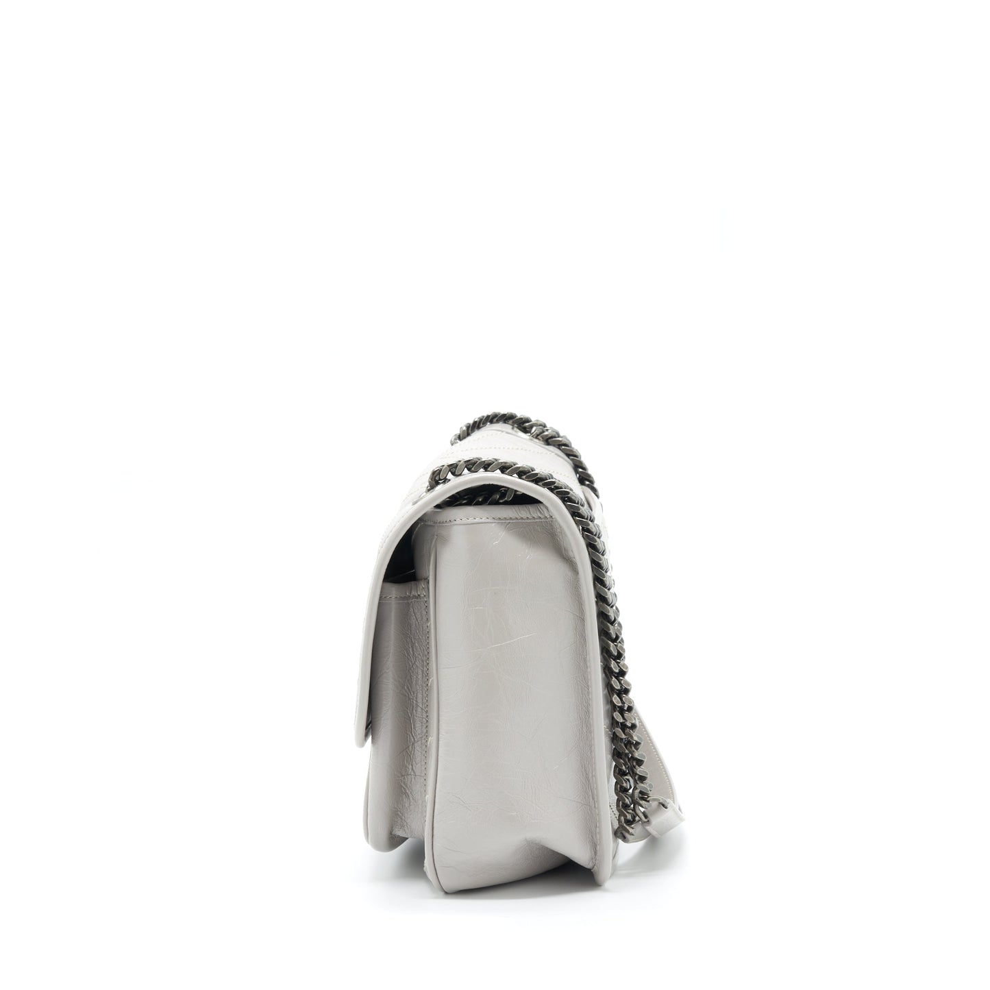 Saint Laurent Medium Niki Purse Calfskin Light Grey With Ruthenium Hardware